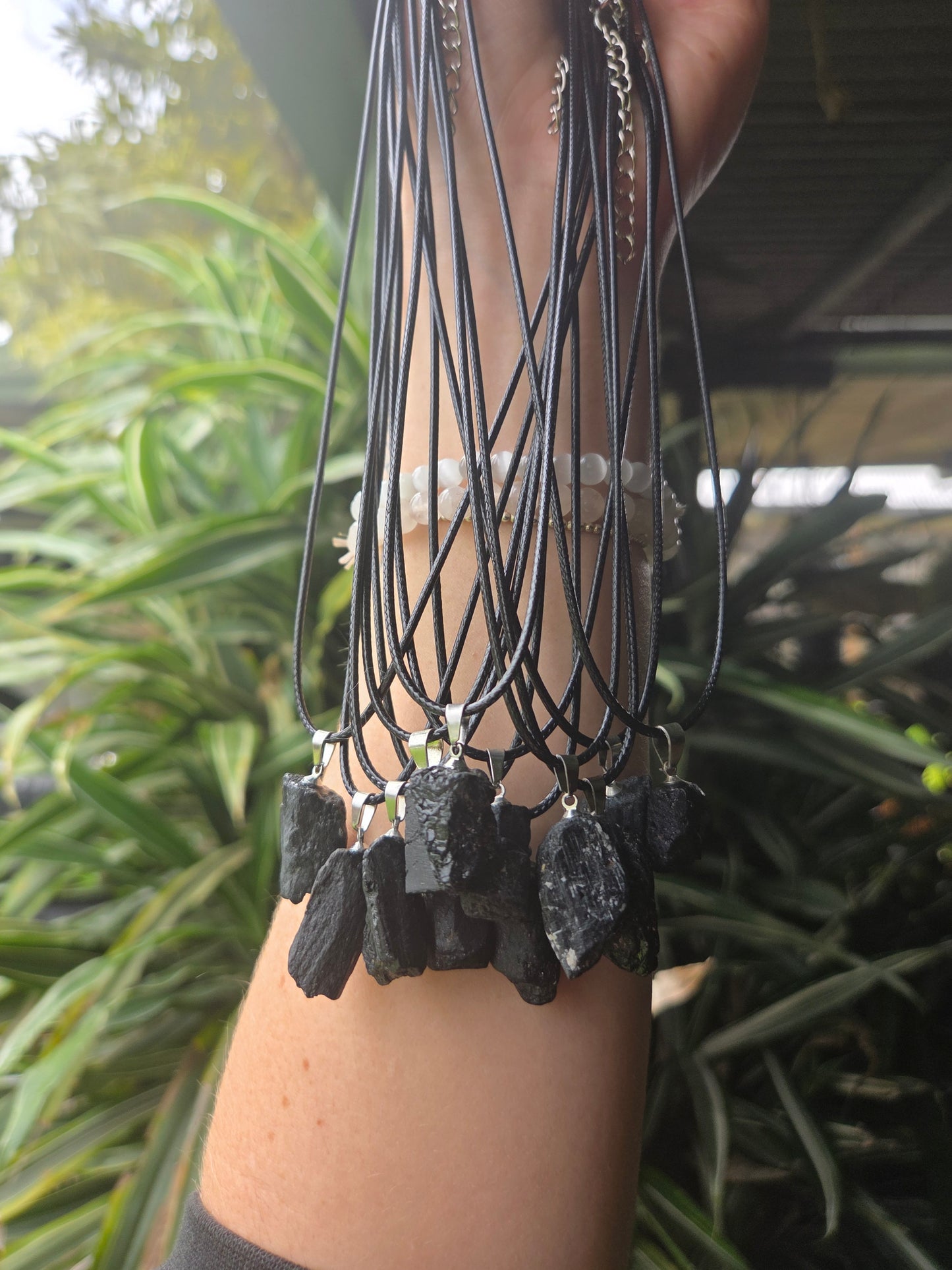Raw Black Tourmaline Pendant Necklace