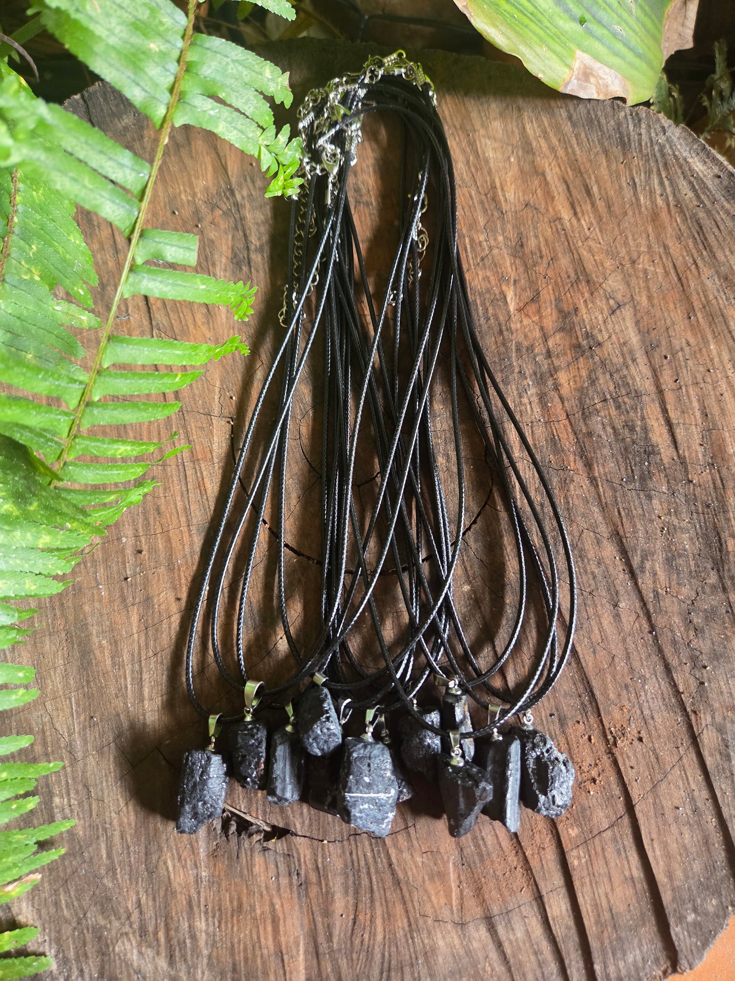 Raw Black Tourmaline Pendant Necklace