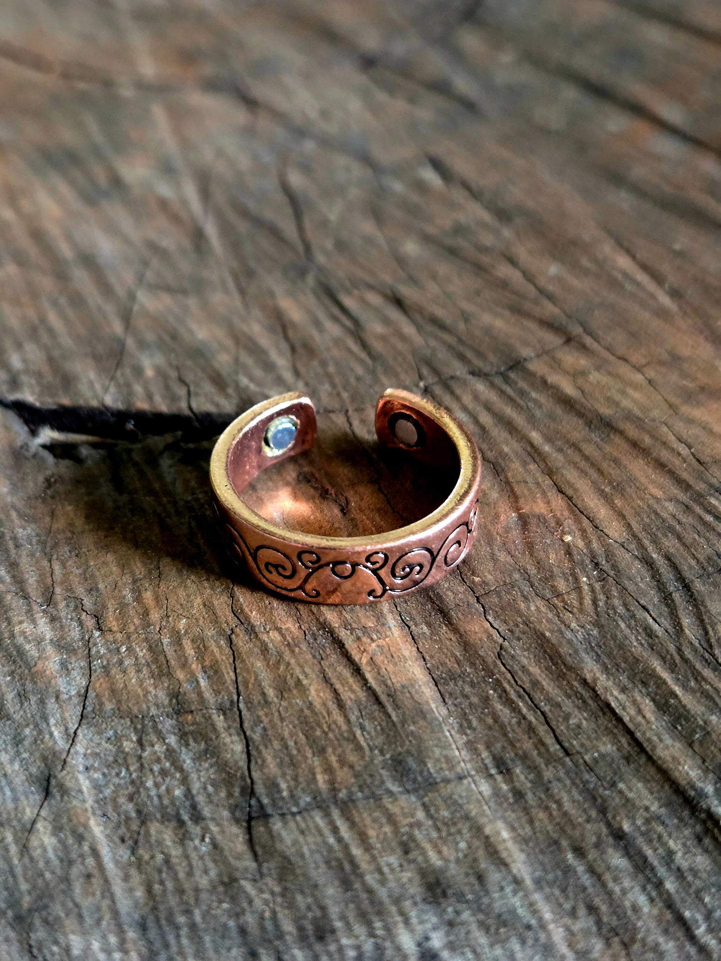 Copper Magnetic Adjustable Ring "Swirl"