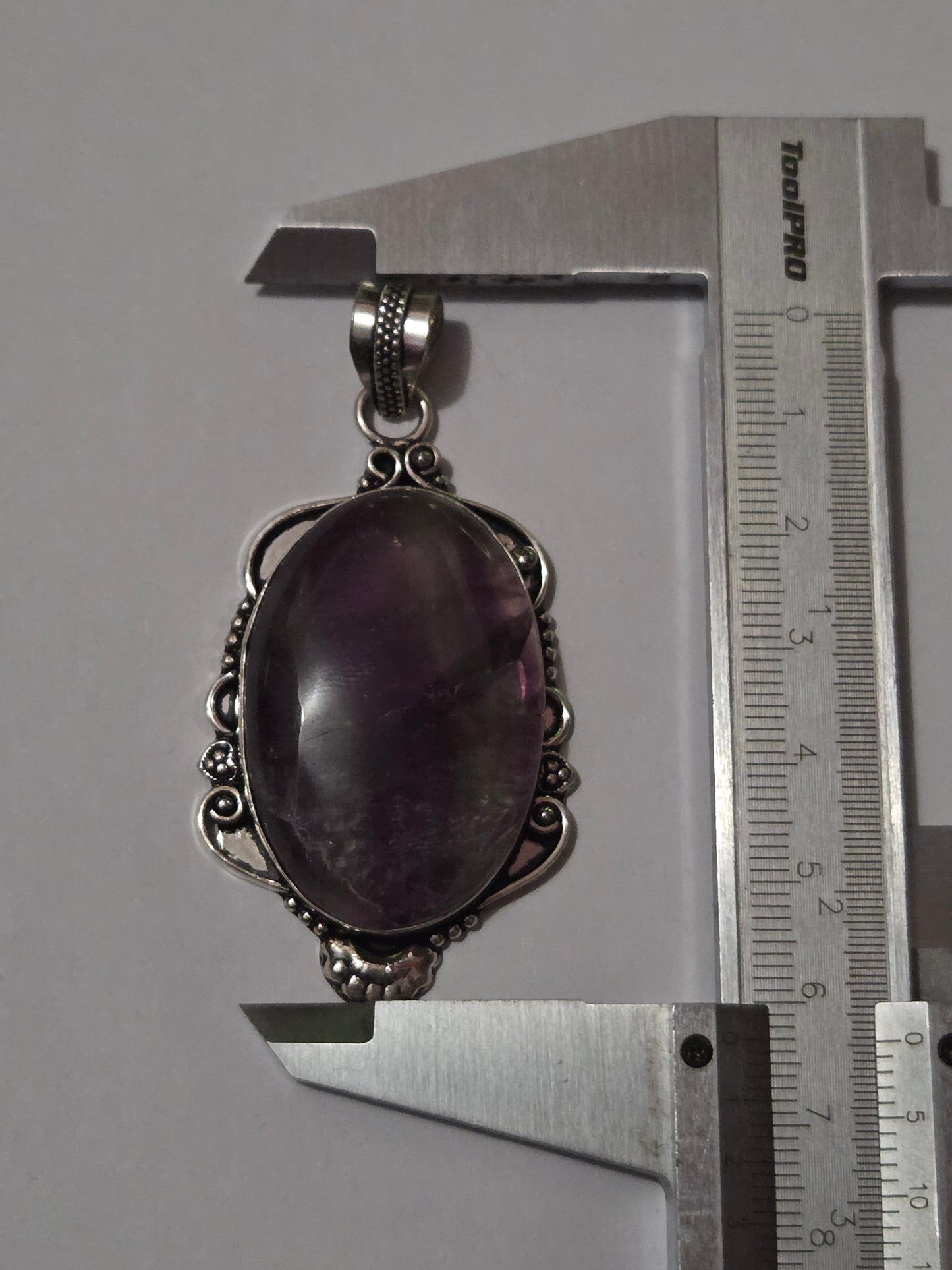 Fluorite Pendant Necklace 925 Silver