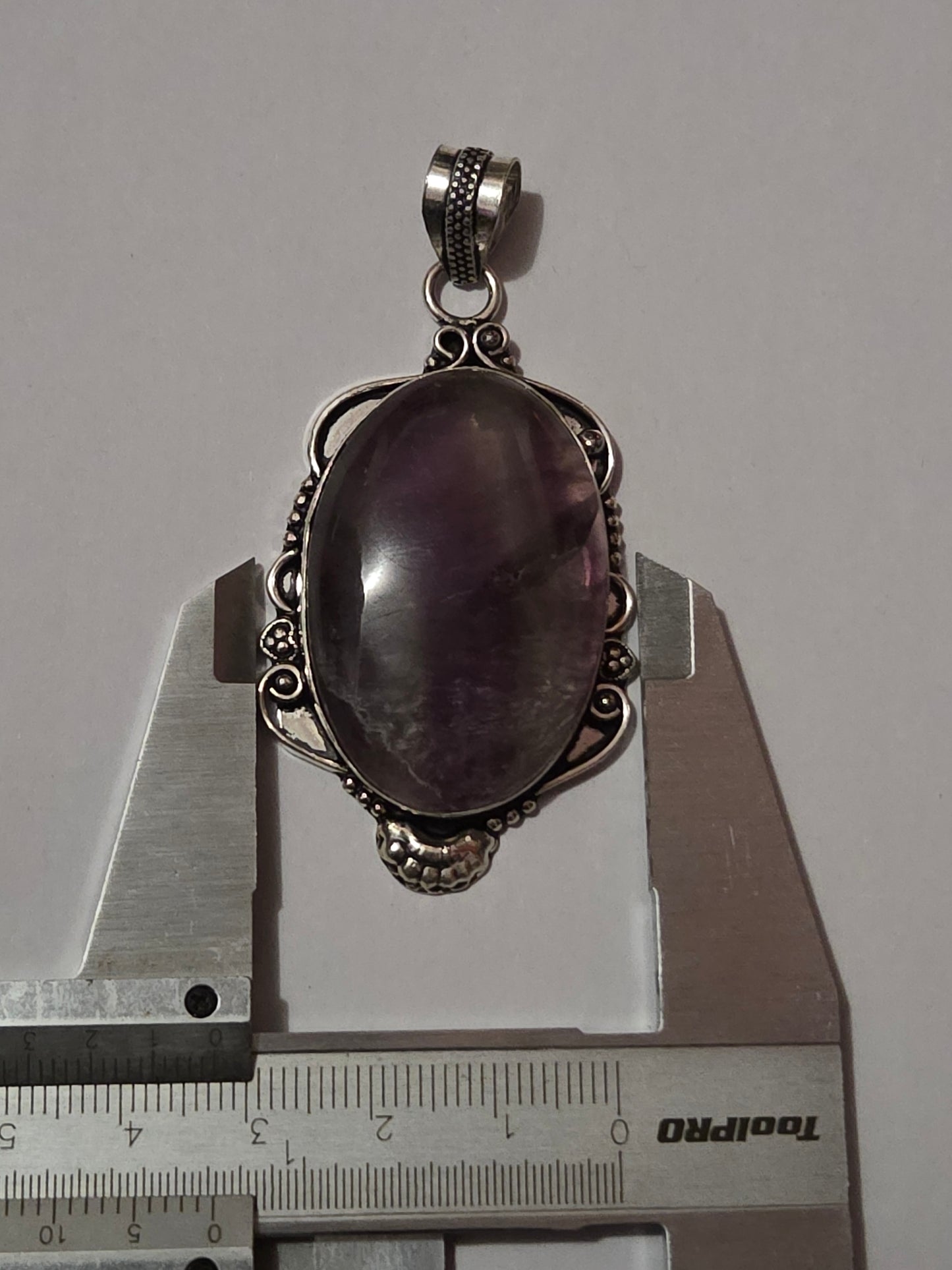 Fluorite Pendant Necklace 925 Silver