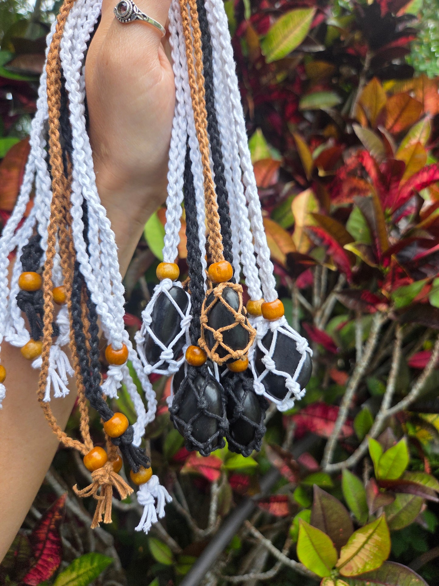 Shungite Macrame Necklaces Adjustable EMF Protection