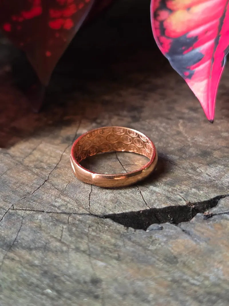 Pure Copper Ring Adjustable - Floral