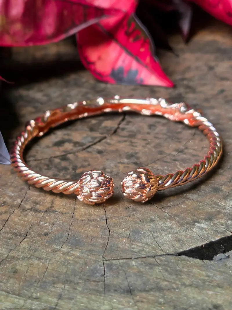 Pure Copper Bracelet - Lotus Flower