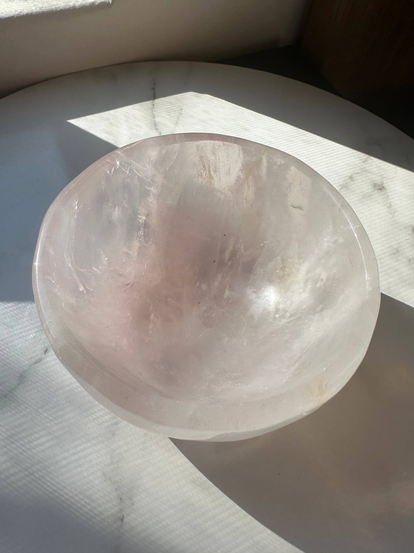 Large Rose Quartz Crystal Bowl Carving #1