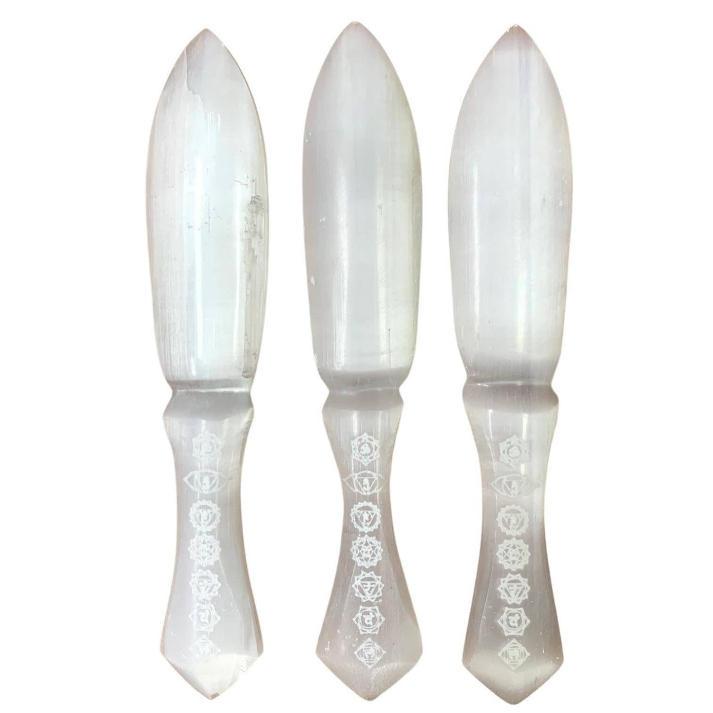 Selenite Wand/Athame/Dagger - 7 Chakra