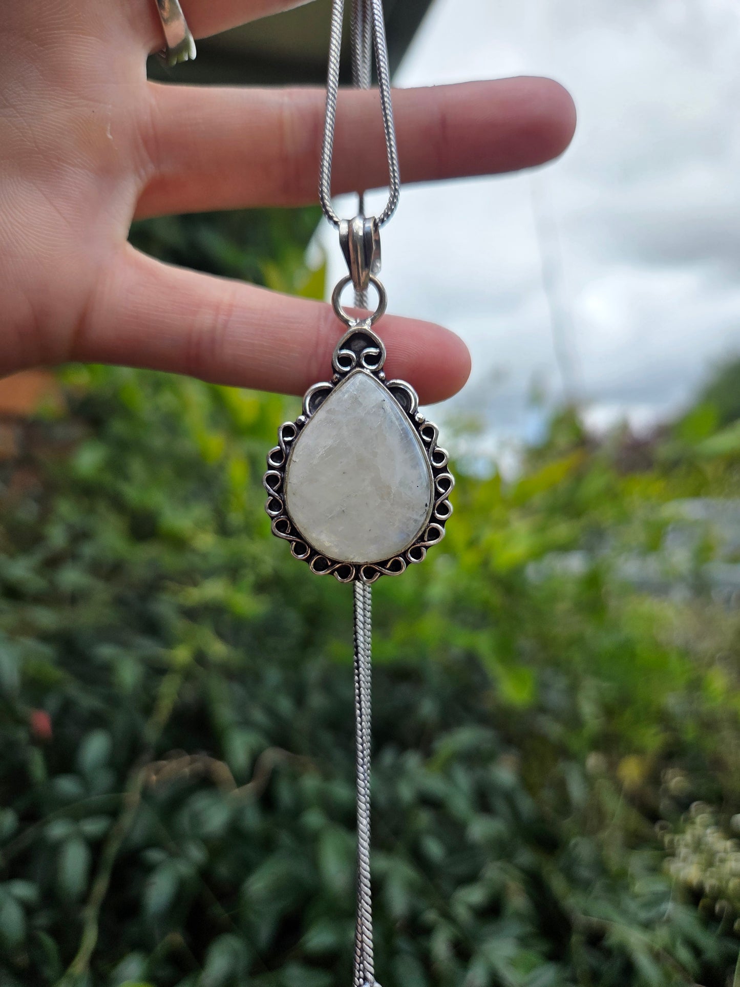 Moonstone Pendant Necklace 925 Silver