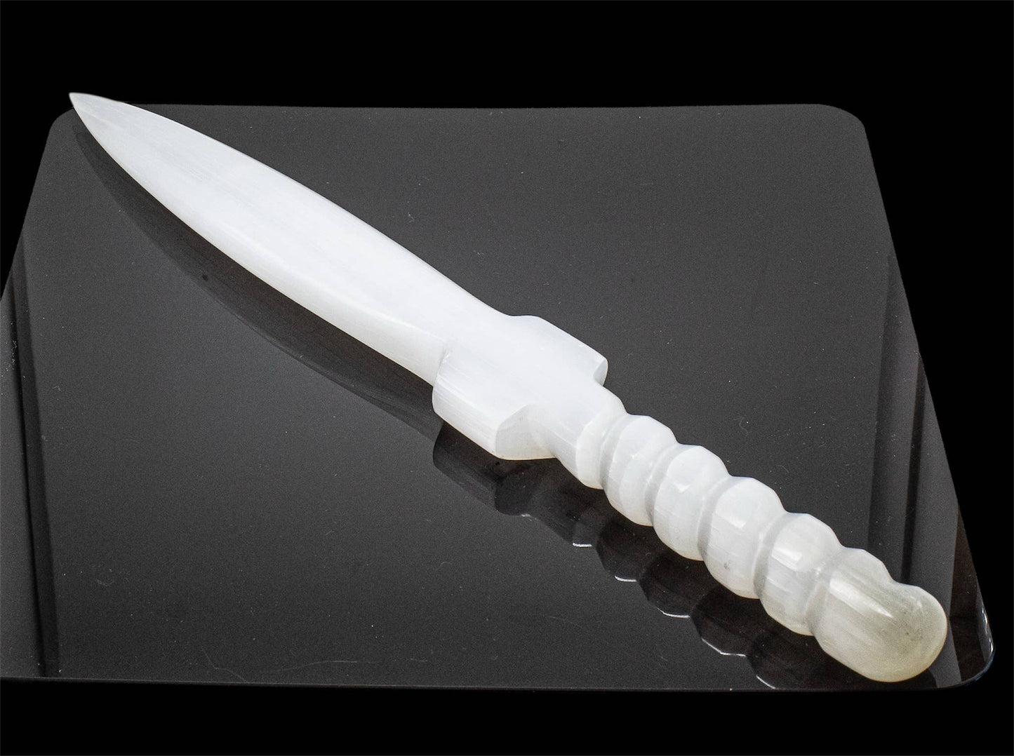 Selenite Crystal Ceremonial Athame/Knife Healing Wand Large