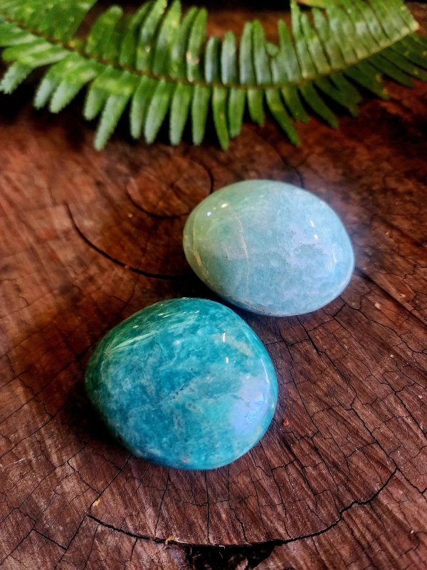 Amazonite Crystal Palm Stone - Crystals Australia