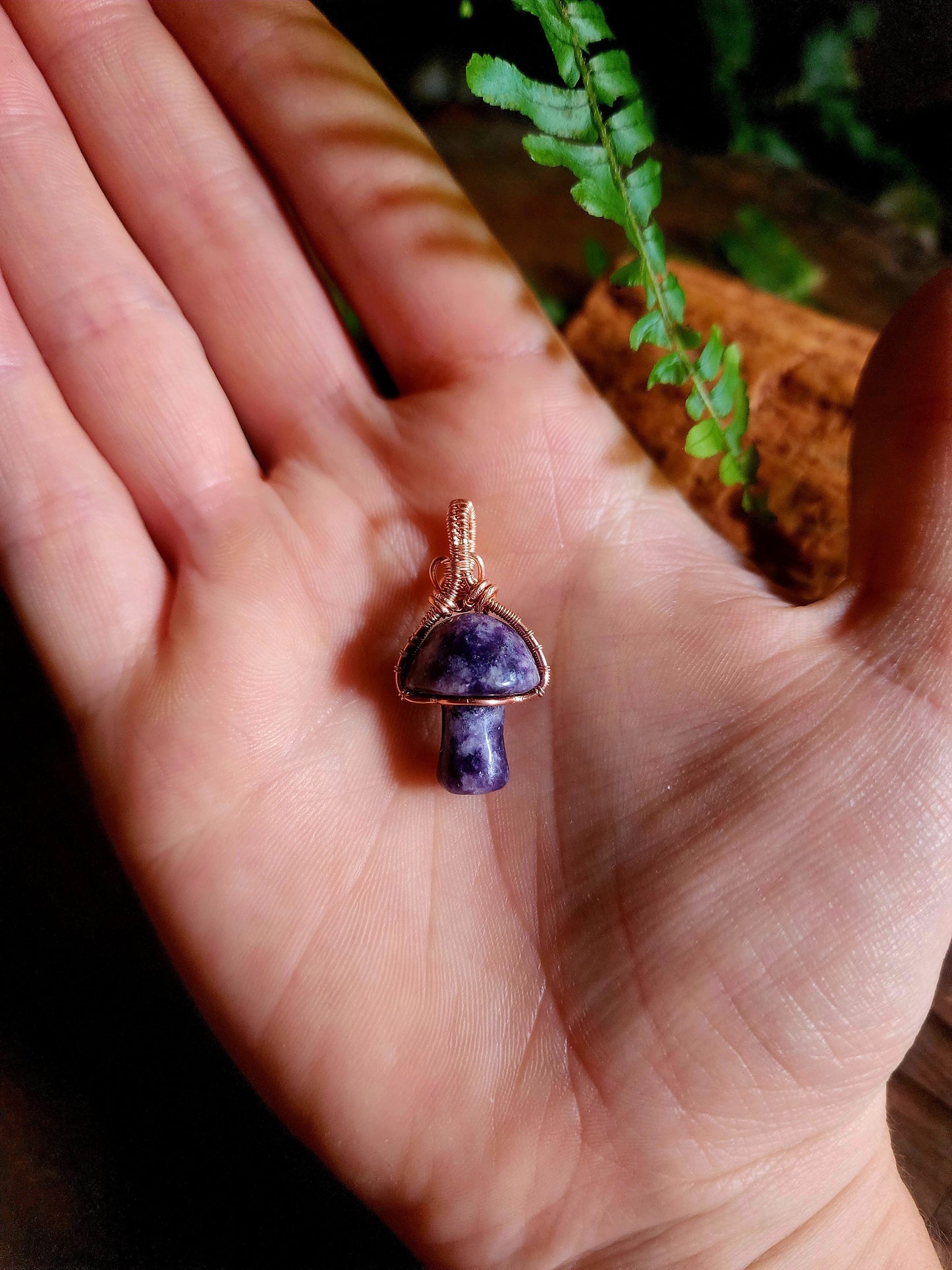 Copper Wire Wrap Crystal Amethyst Mushroom Copper Wire Wrapped Handmade Pendant Australia