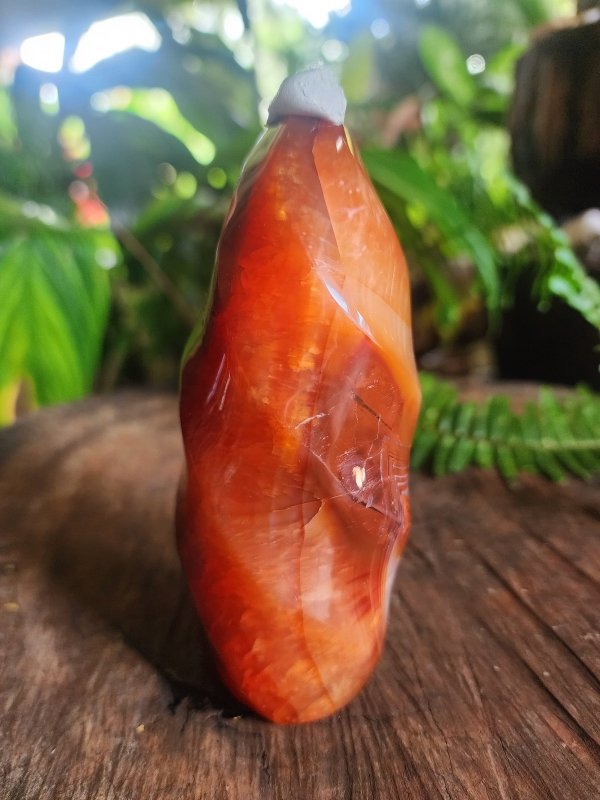 Carnelian Quartz Crystal Flame Tower Point - Crystals Australia