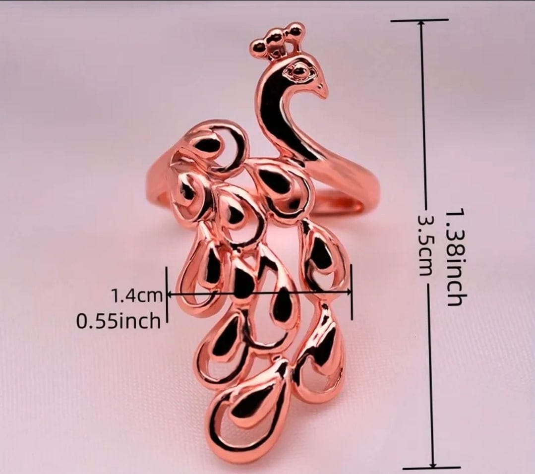 Jewellery Copper Peacock Ring Adjustable