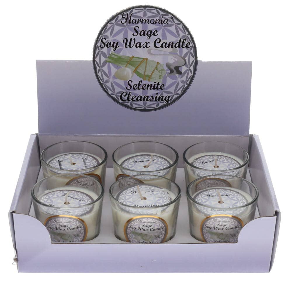 Crystal Votive Soy Candle - Cleansing - Selenite & Sage Australia