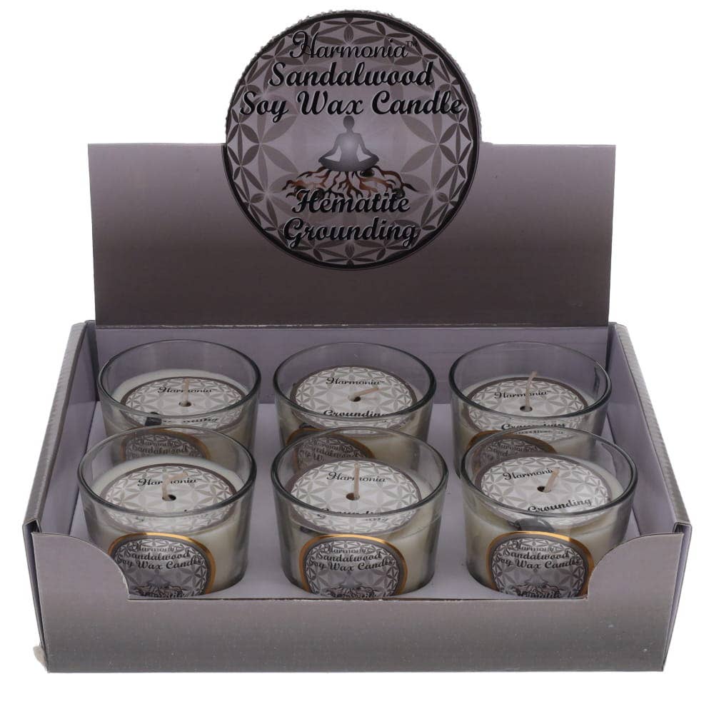 Candle Crystal Votive Soy Candle - Grounding - Hematite & Sandalwood Australia