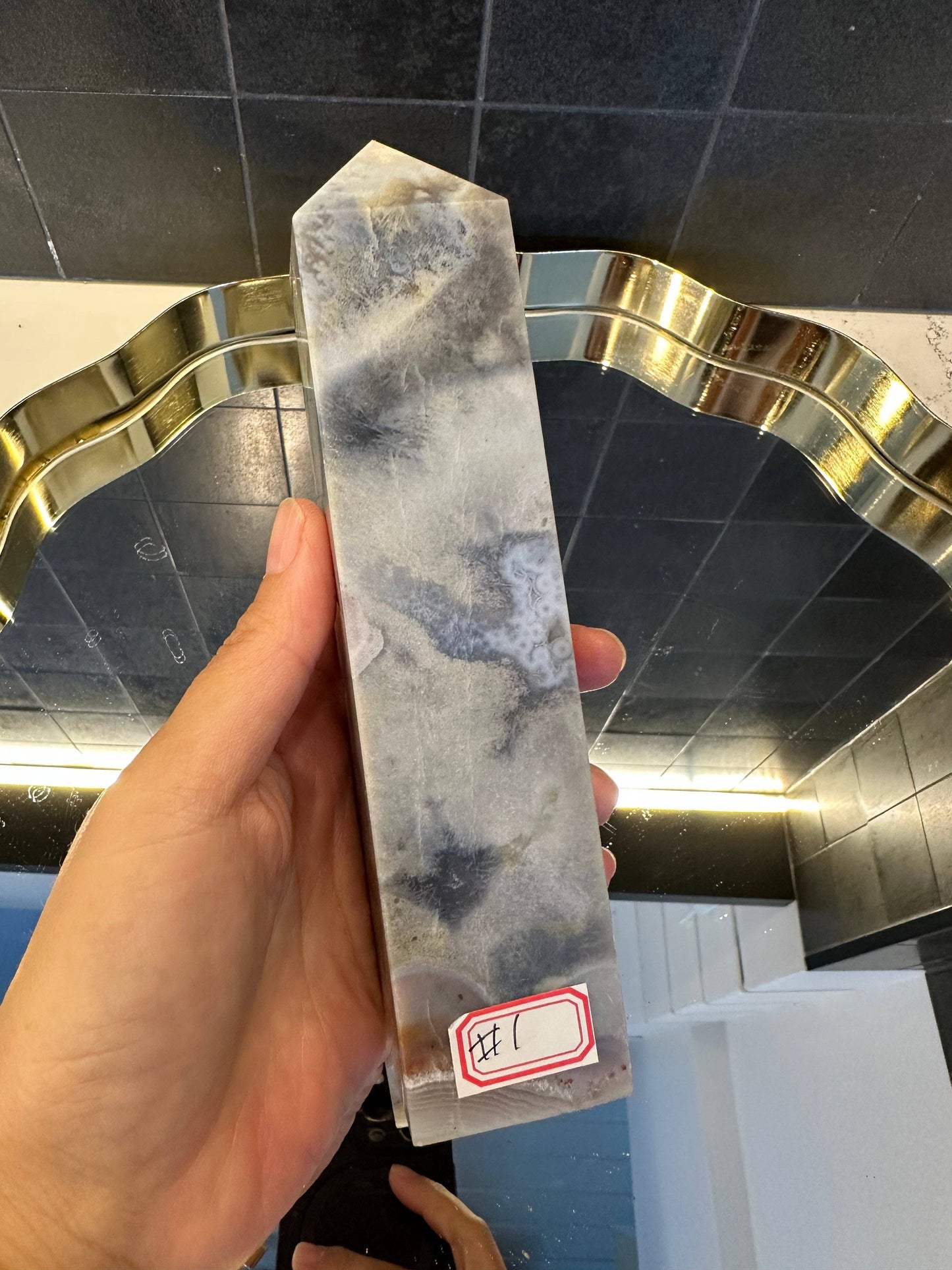 Crystals Flower Agate Tower Point 516g Australia