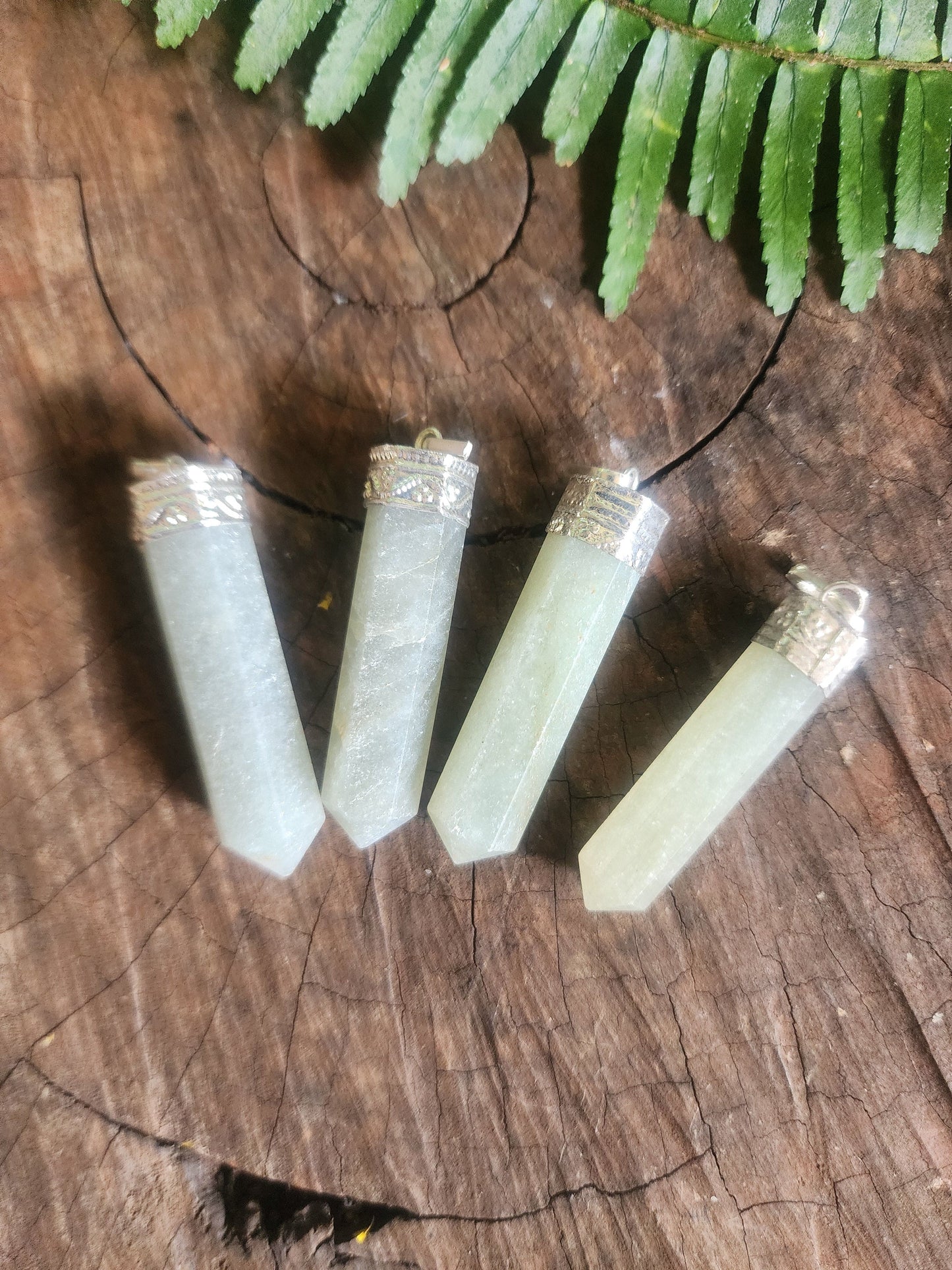 Crystals Green Aventurine Pendant Necklace With Black Cord