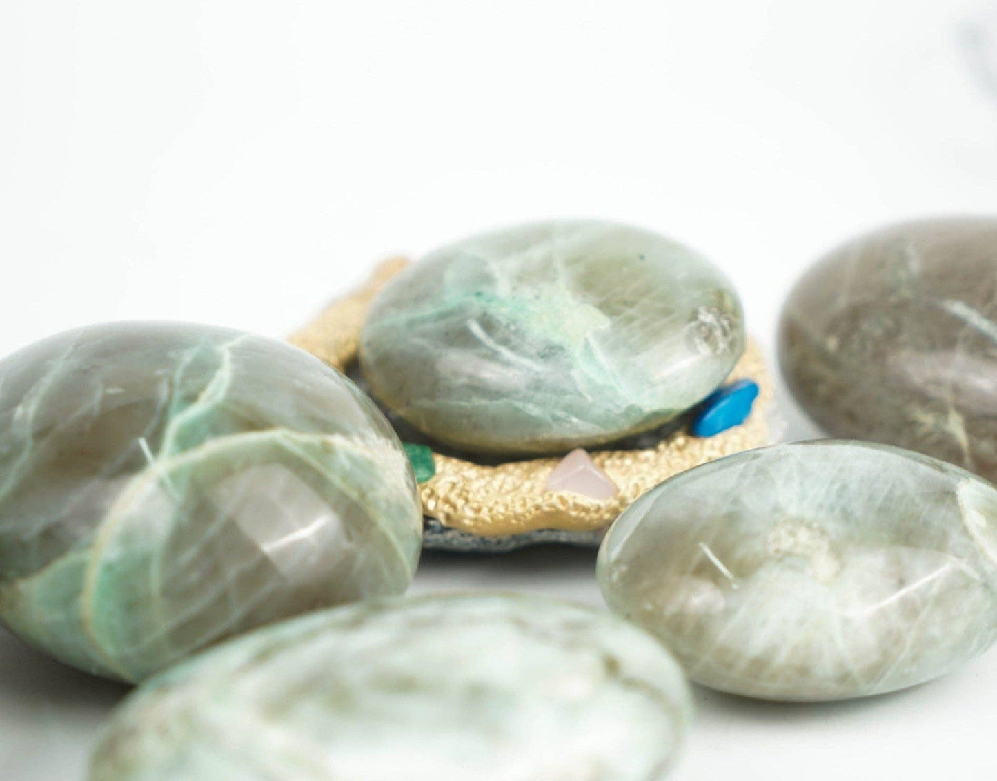 Green Moonstone Palm Stone Australia