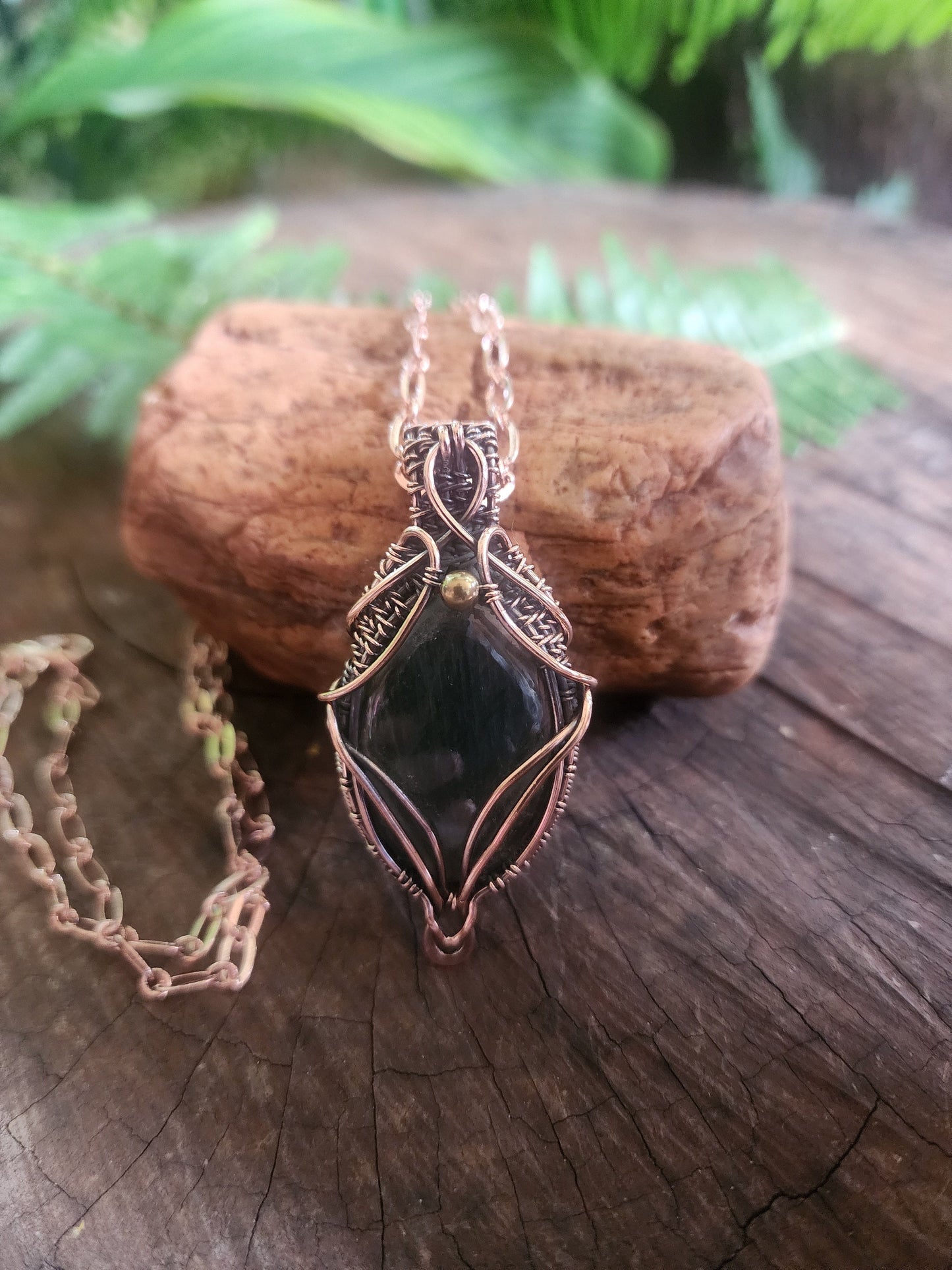Labradorite Copper Wire Wrapped Handmade Pendant With Chain Australia