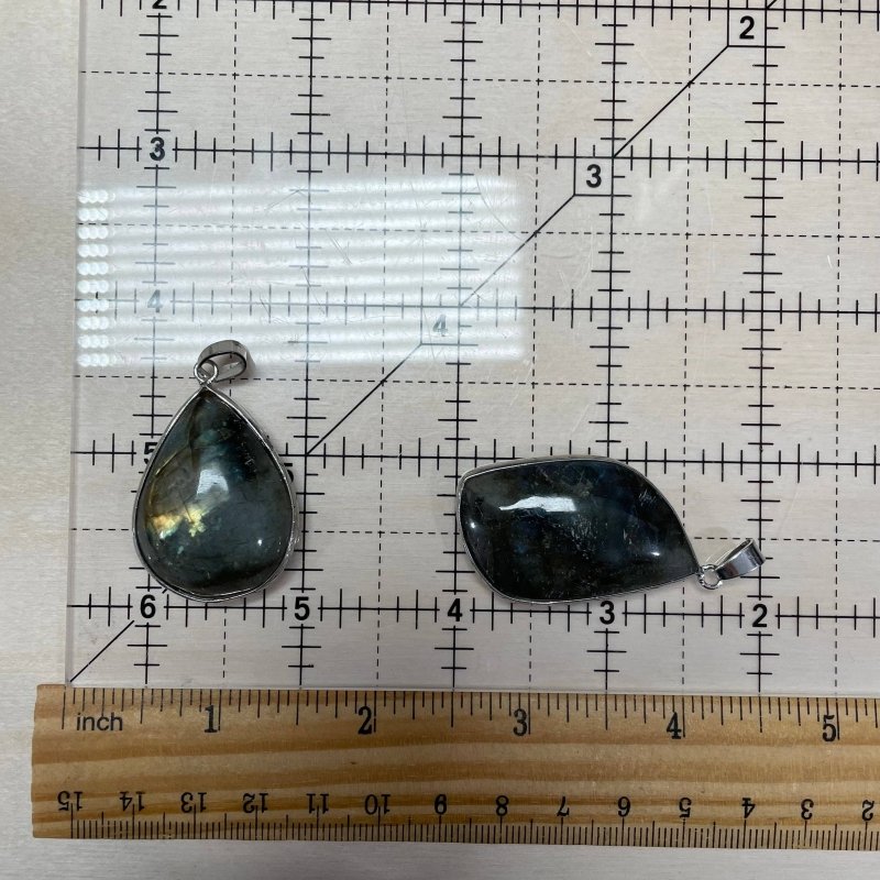 Labradorite Crystal Pendant Necklace Silver - Crystals Australia
