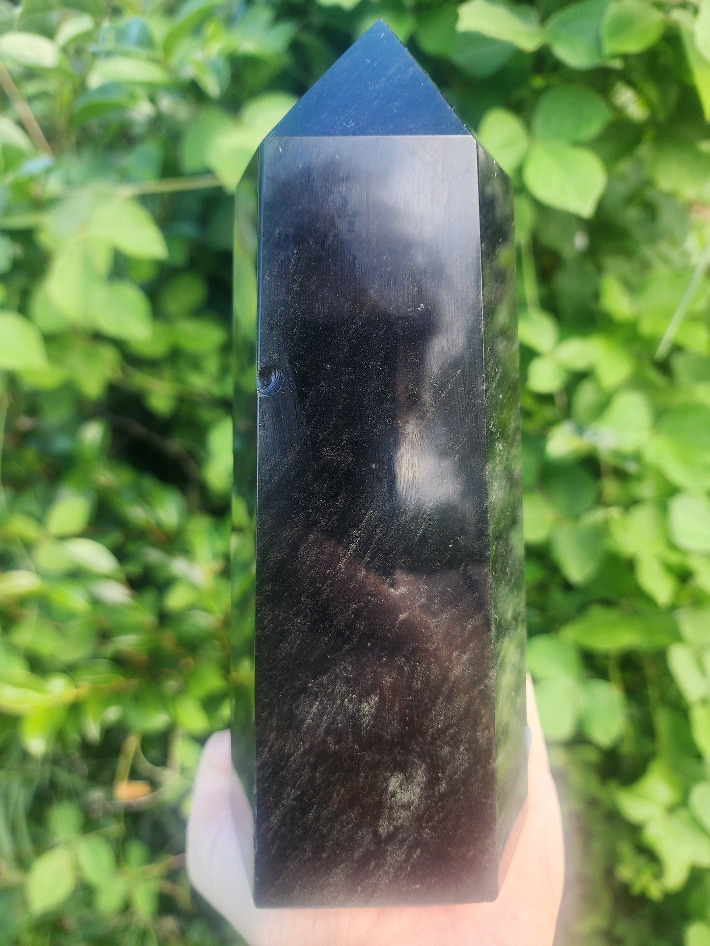 Large Black Obsidian Tower Point 1183g Australia
