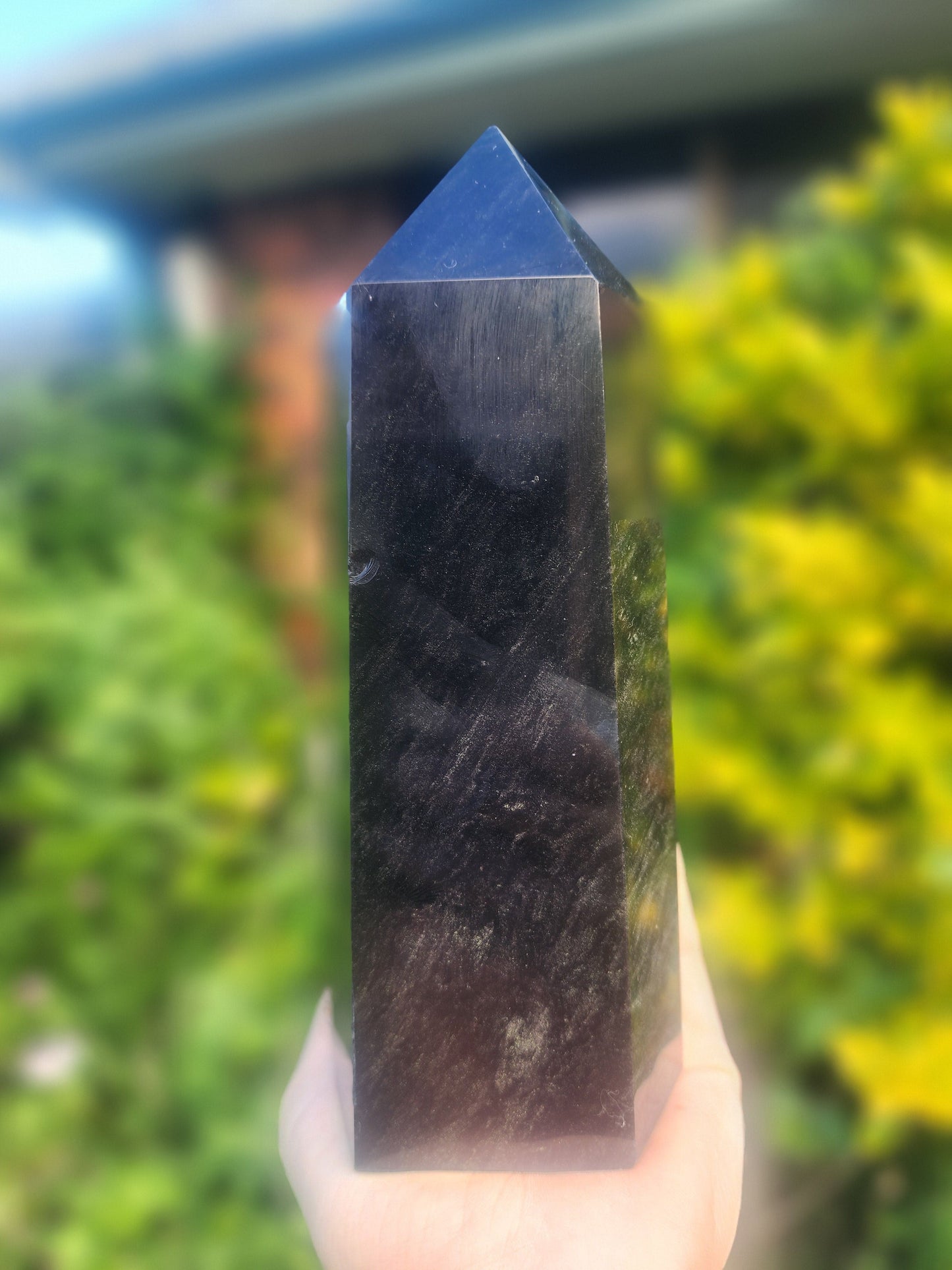 Large Black Obsidian Tower Point 1183g Australia