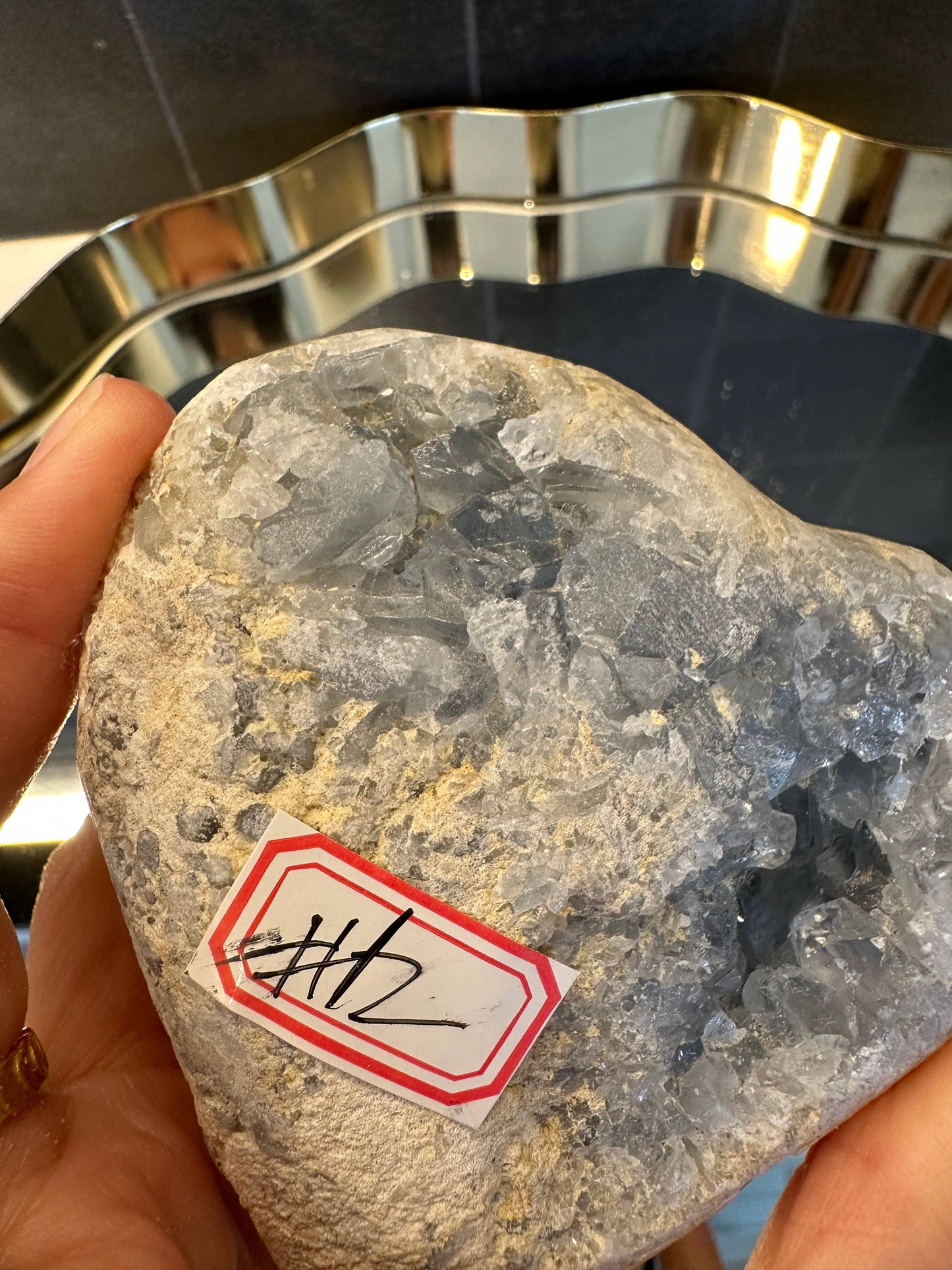 Crystals Large Blue Celestite Heart Cluster 530g Australia