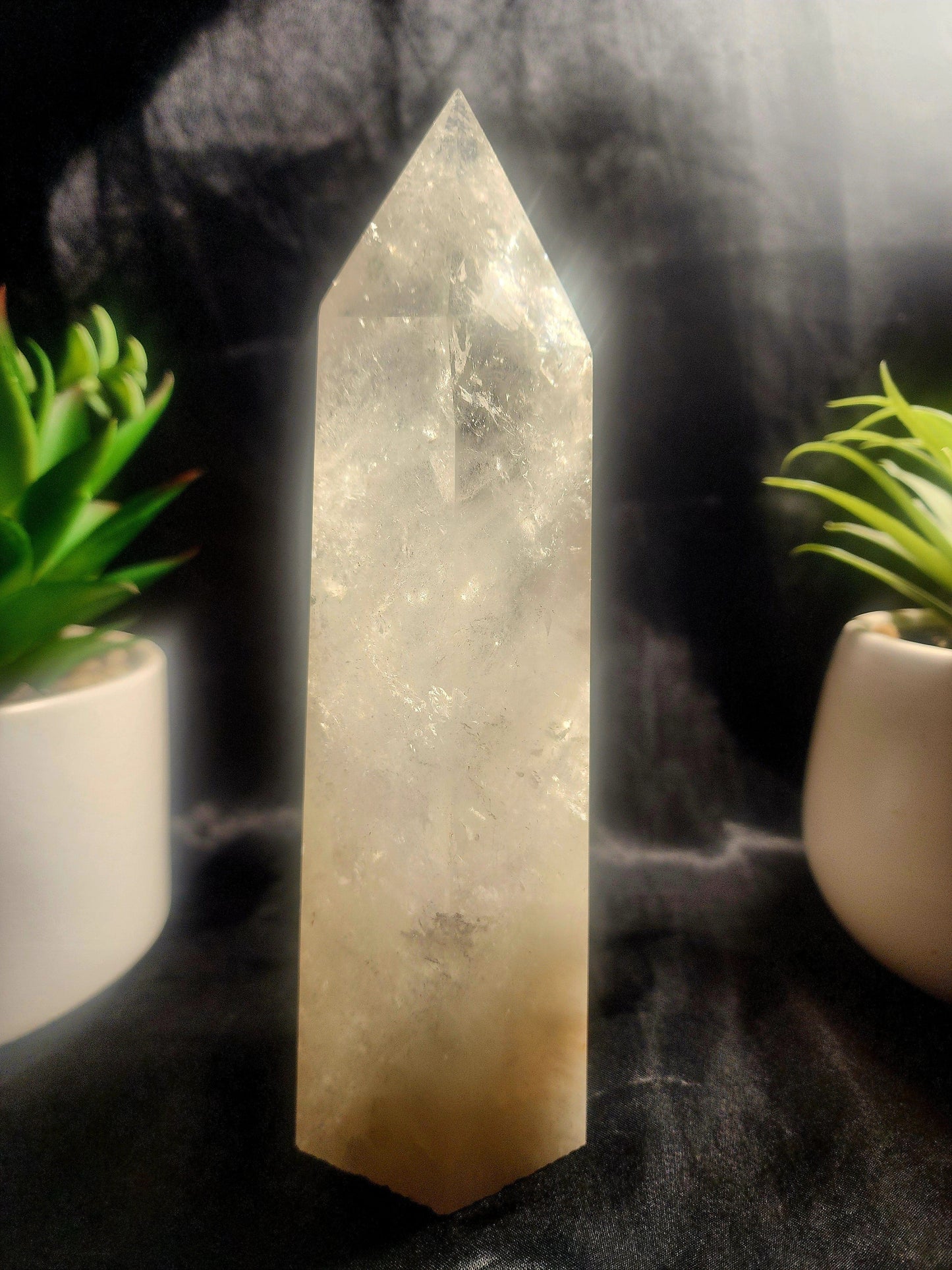 Crystals Large Clear Quartz Tower Point 1150g 20cm Australia