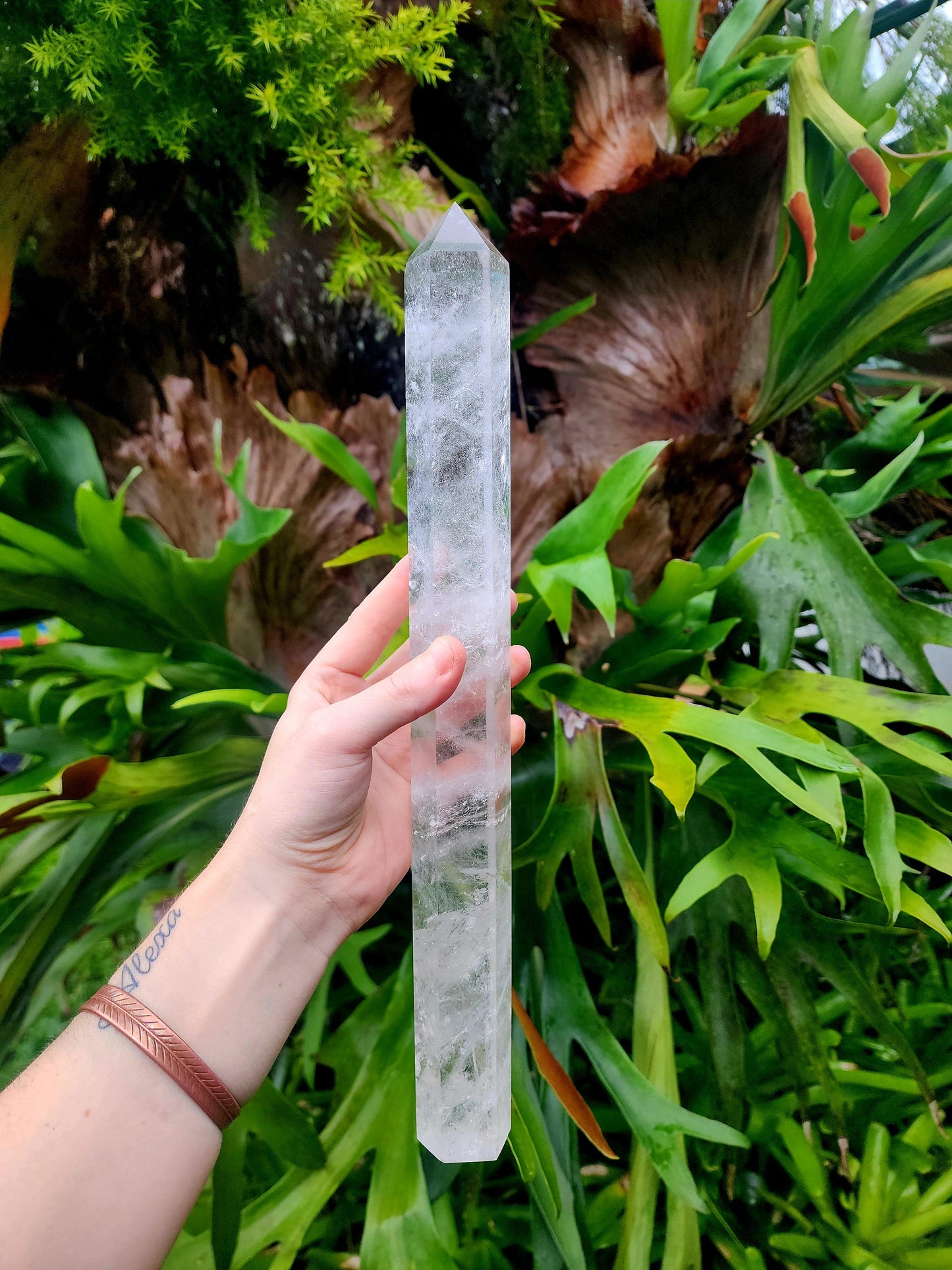 Crystals Large Clear Quartz Tower Point 37cm Australia