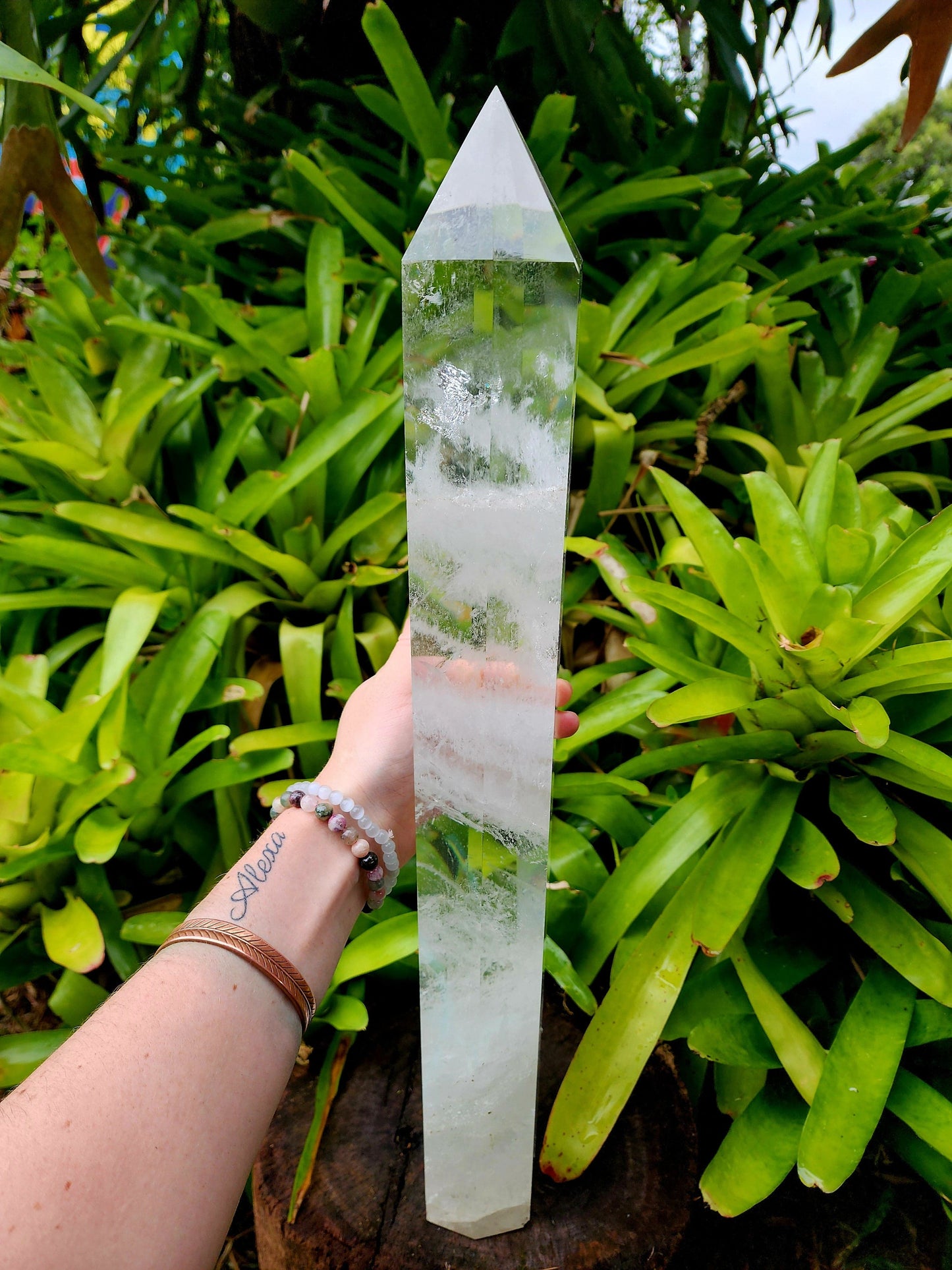 Crystals Large Clear Quartz Tower Point 51cm