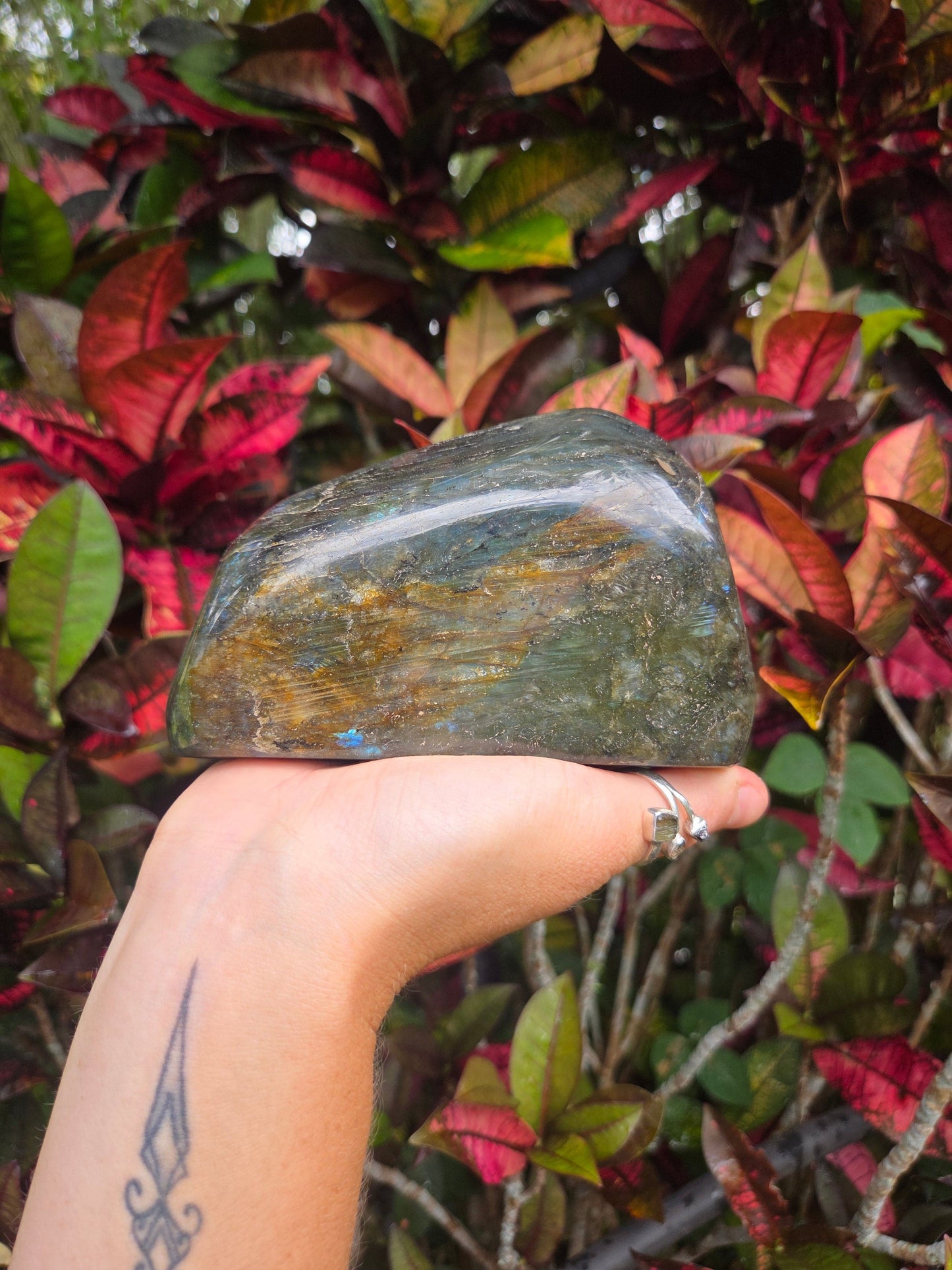 Crystals Large Labradorite Freeform Polished Slab 820g