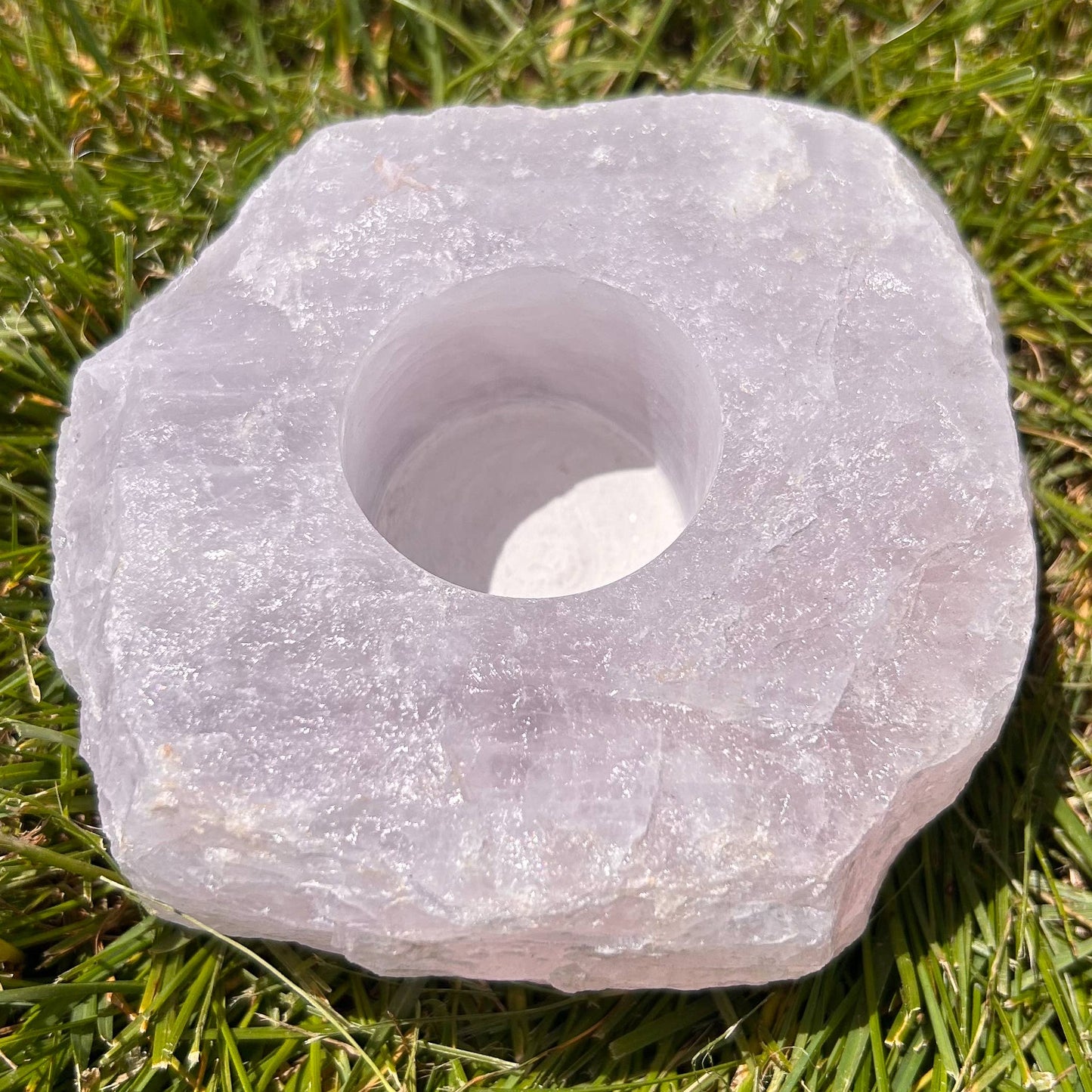 Crystals Large Raw Rose Quartz Crystal Candle Holders 1.2kg