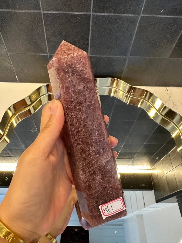 Large Strawberry Quartz Crystal Tower Point - Crystals Australia