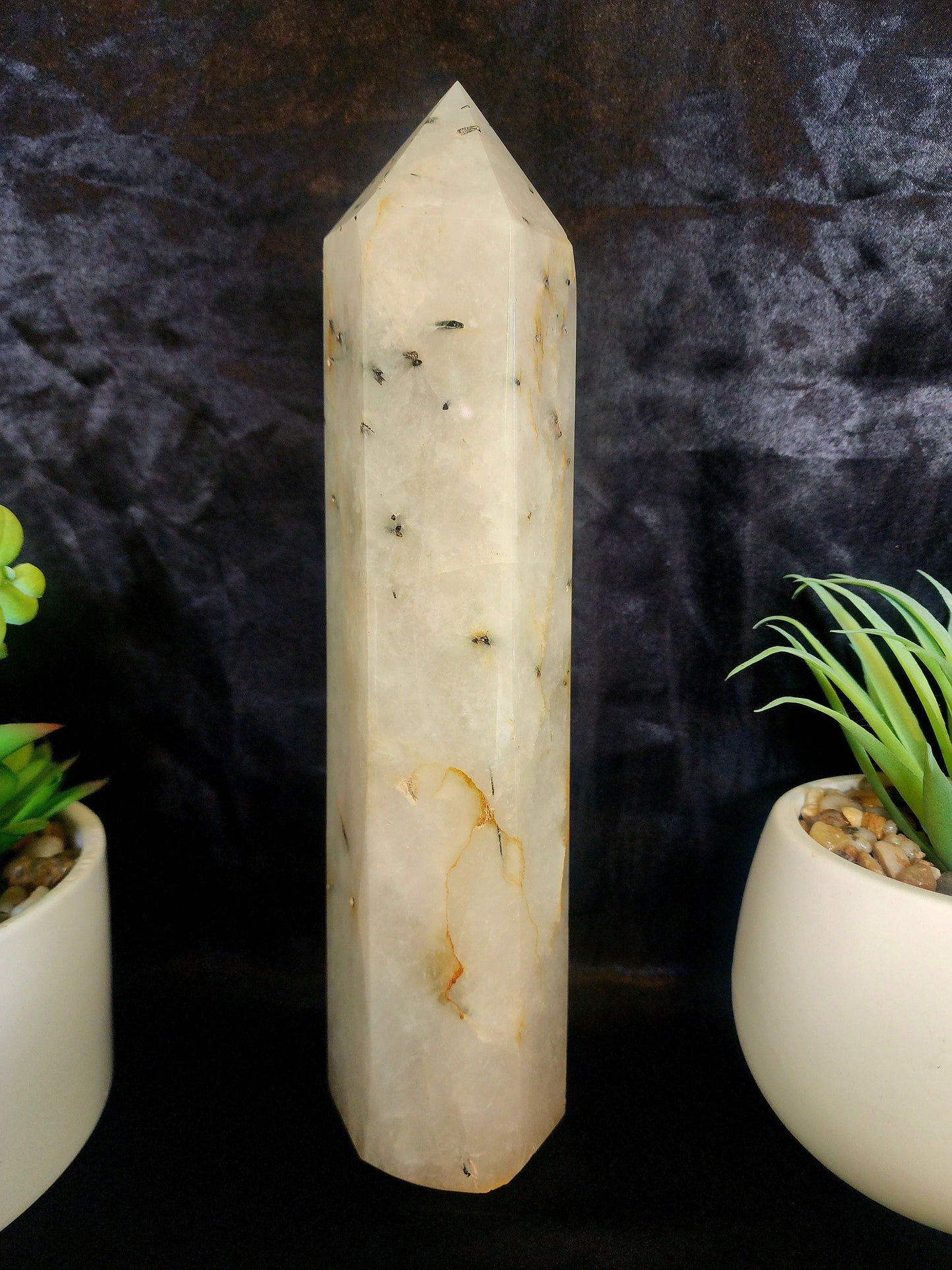 Large Tourmalinated Quartz Tower Point 2006g 28cm Australia