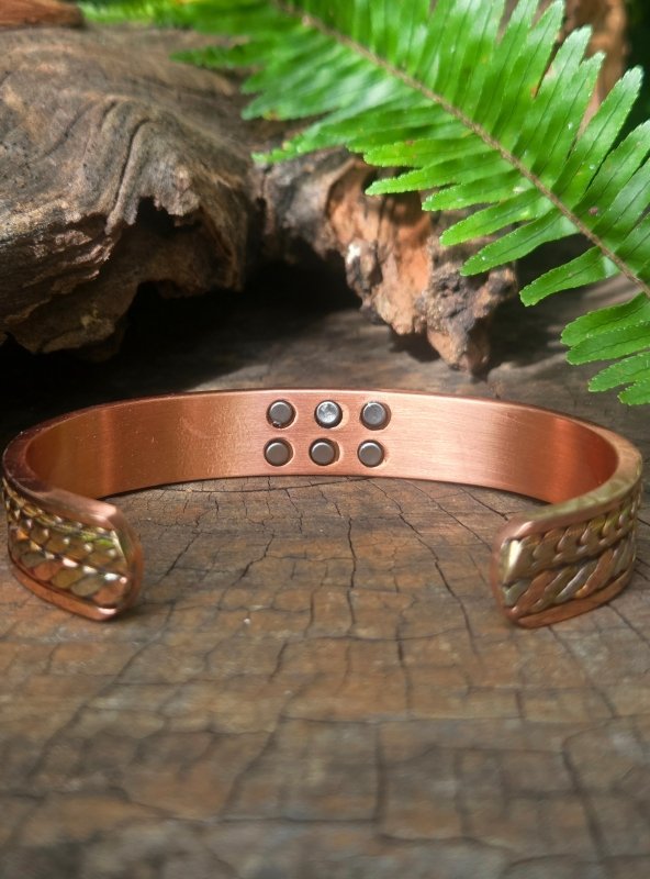 Magnetic Pure Copper Bracelet - Twisted Chain - Link Tricolour - 18 Magnets - Jewellery Australia