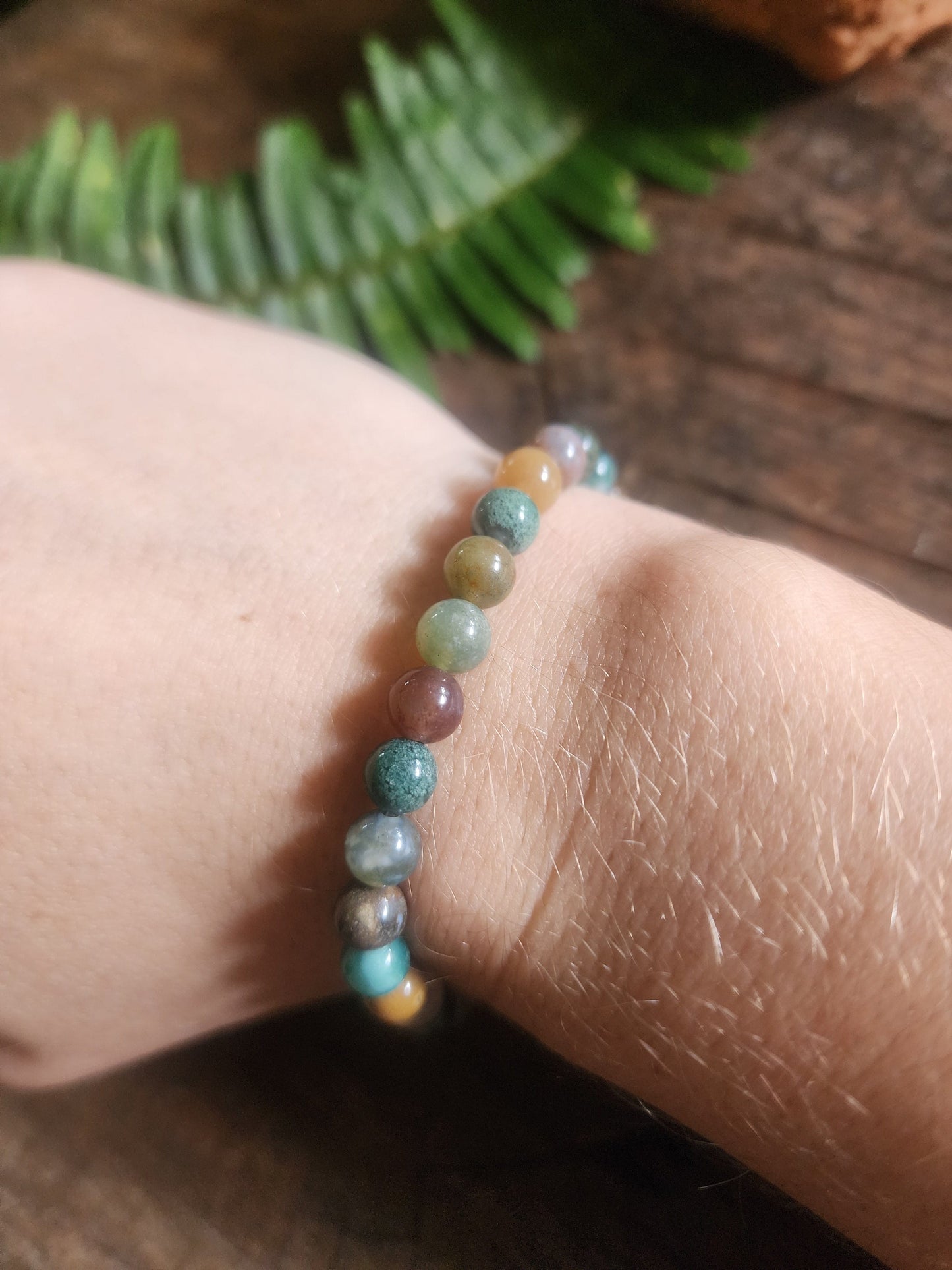 Moss Agate Bracelet 6mm Australia