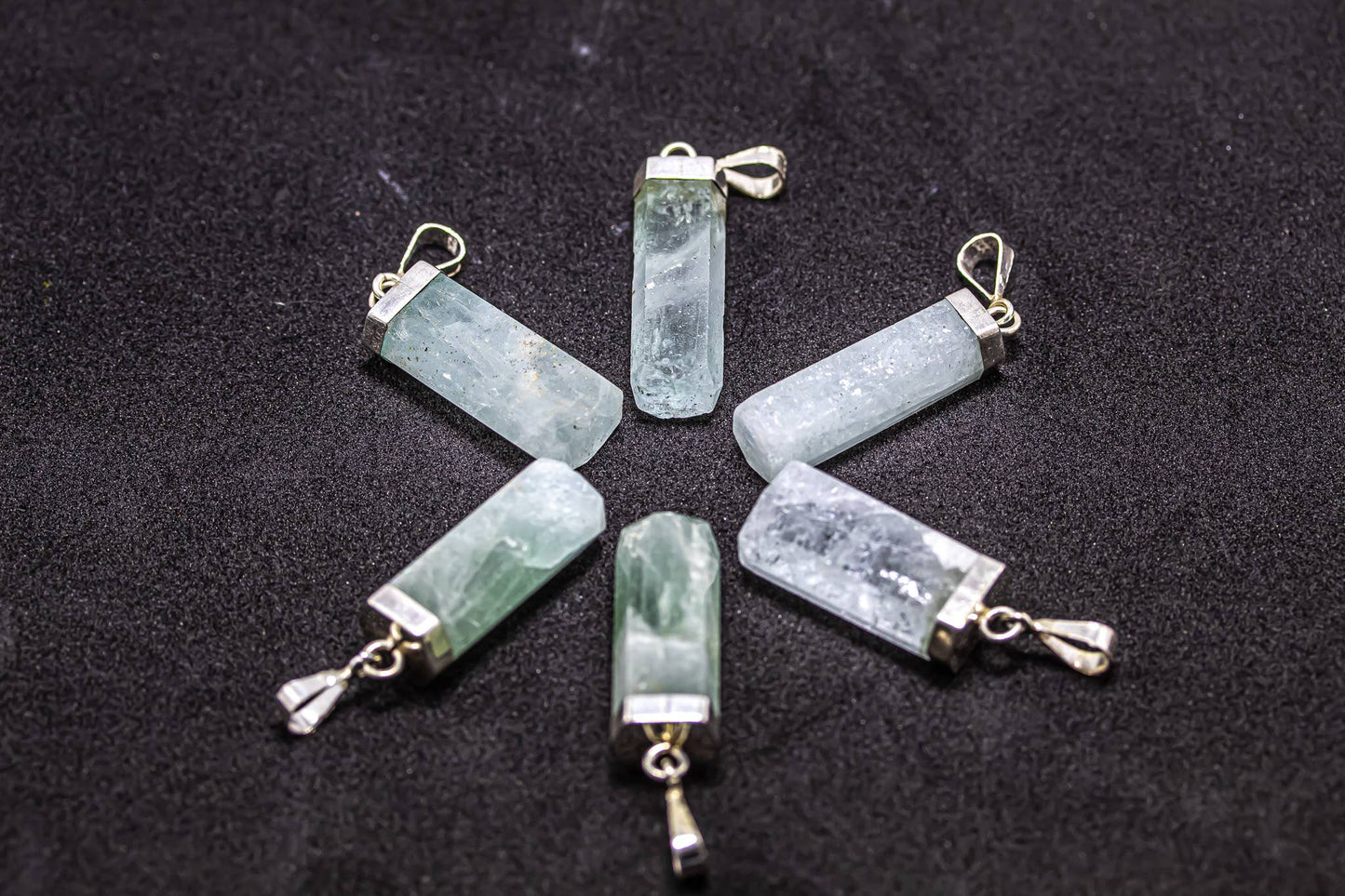Jewellery Natural Raw Aquamarine Pendant Necklaces Sterling Silver 925