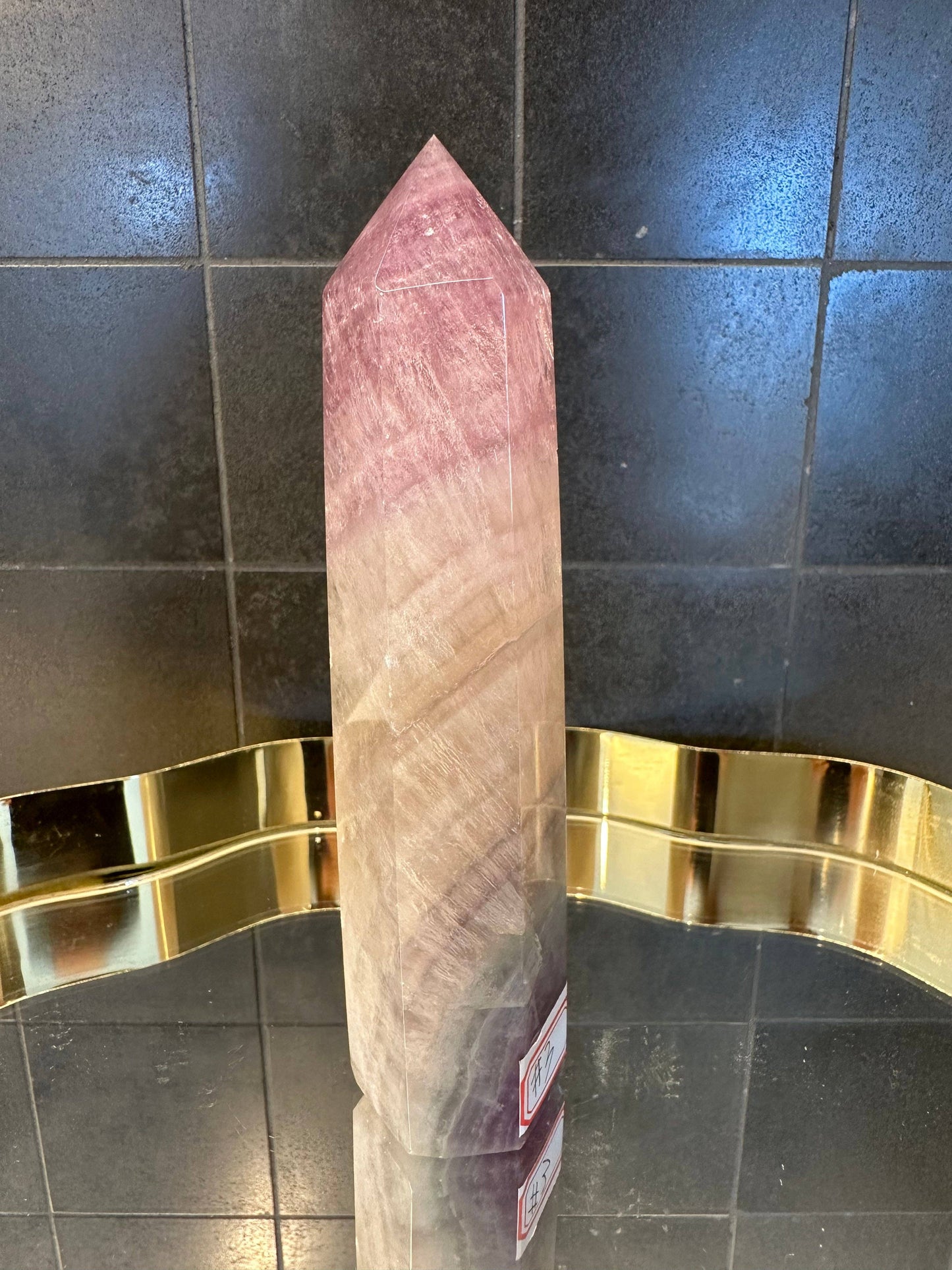 Crystals Purple Fluorite Tower Point 391g