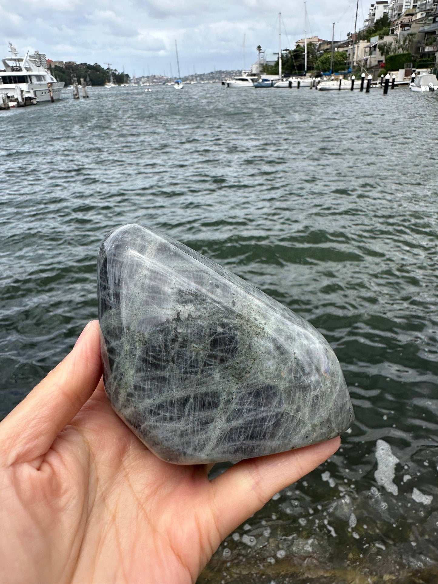 Crystals Purple Labradorite Freeform Polished Slab 476g Australia