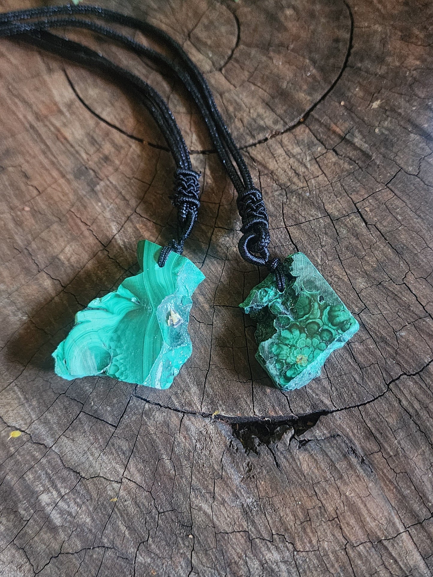 Raw Malachite Natural Freeform Necklace Australia