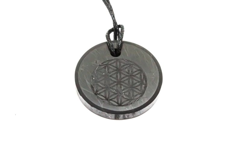 Shungite Pendant Necklace - Flower of Life - EMF Protection - Jewellery Australia