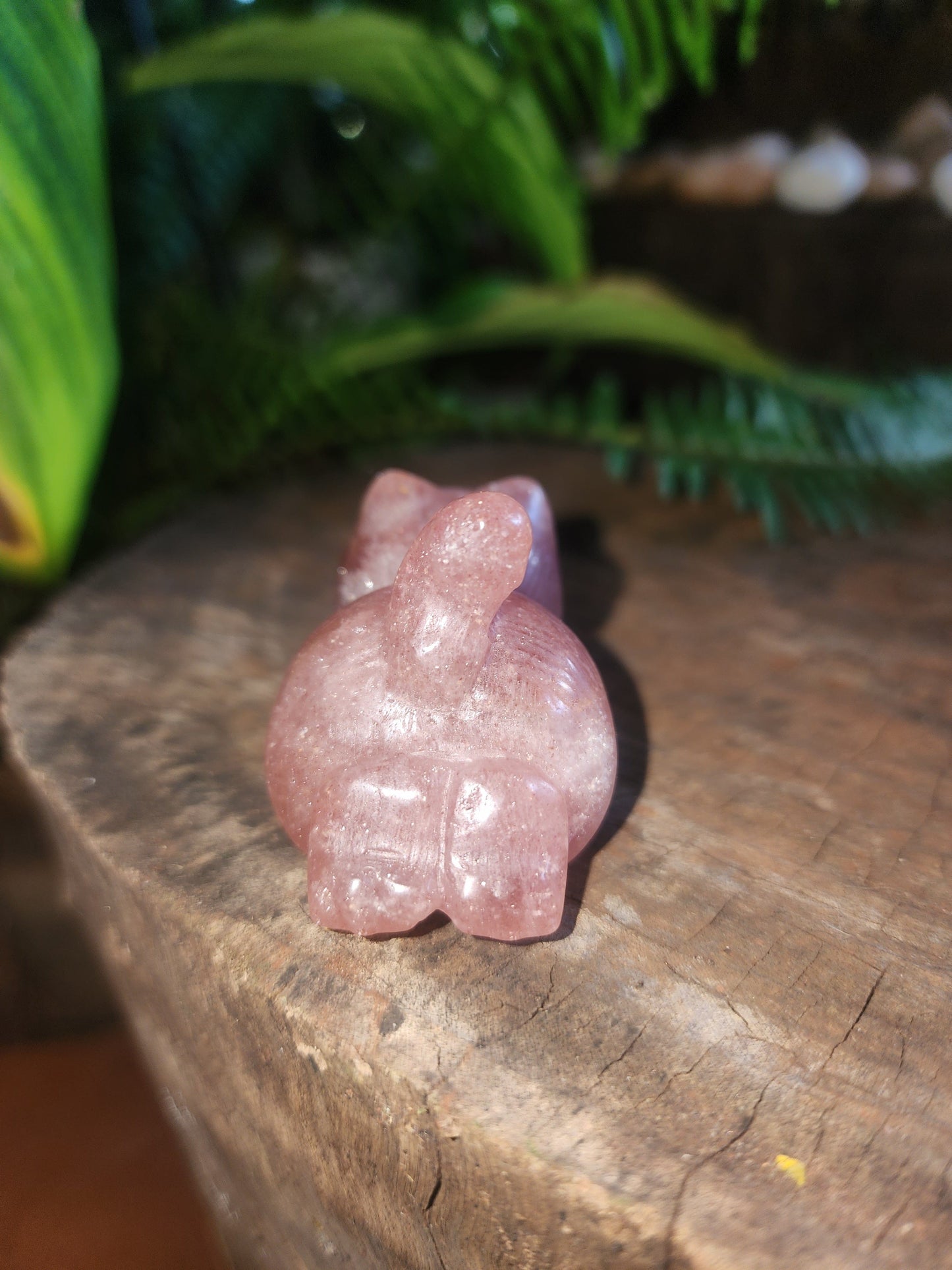 Strawberry Quartz Carved Cat Australia