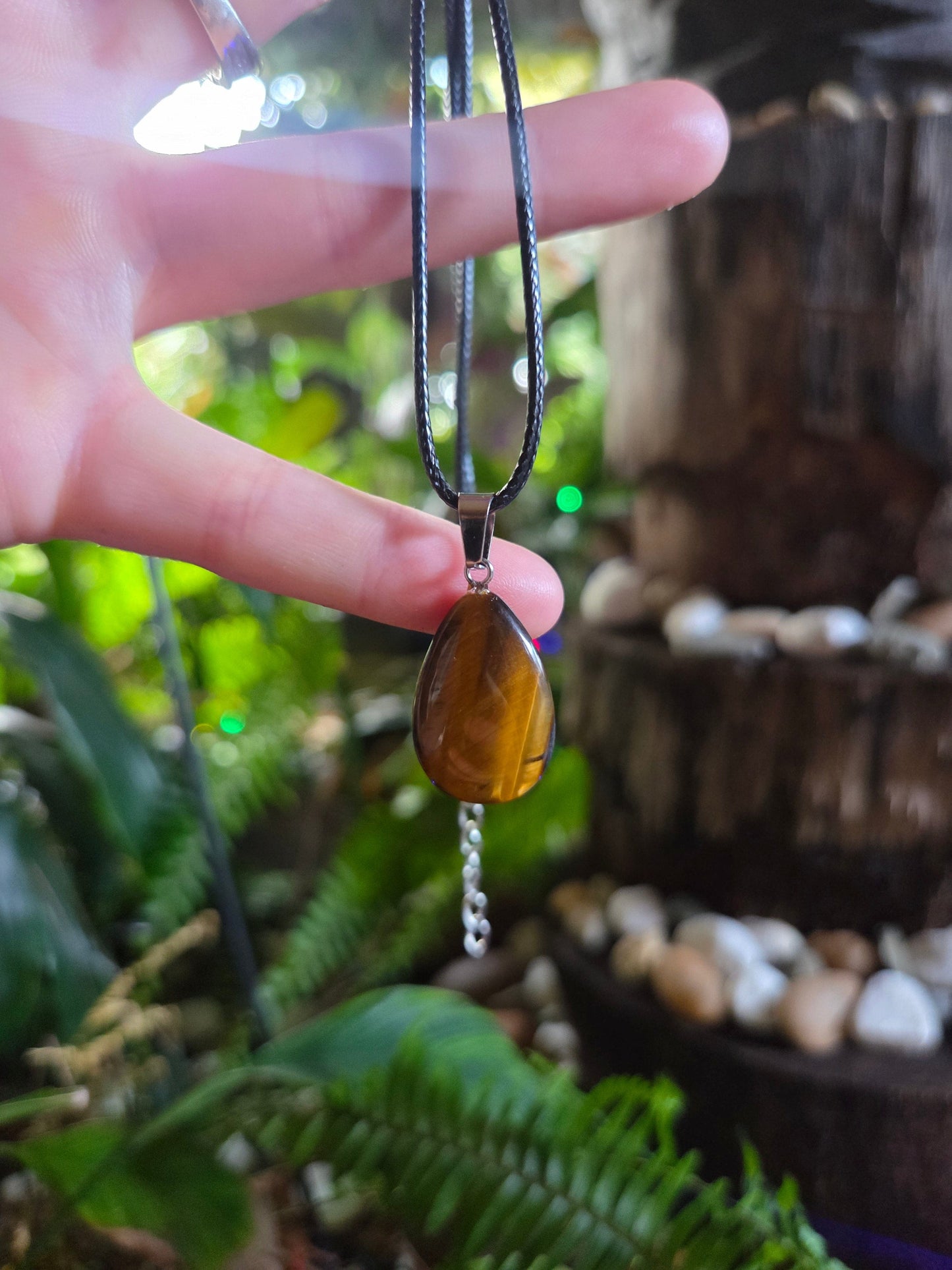 Jewellery Tigers Eye Teardrop Pendant Necklaces