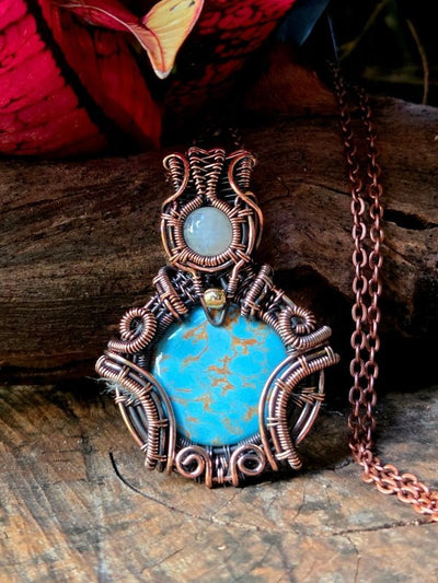 Copper Wire Wrapped Crystal Pendants & Necklaces - Aussie Shardz