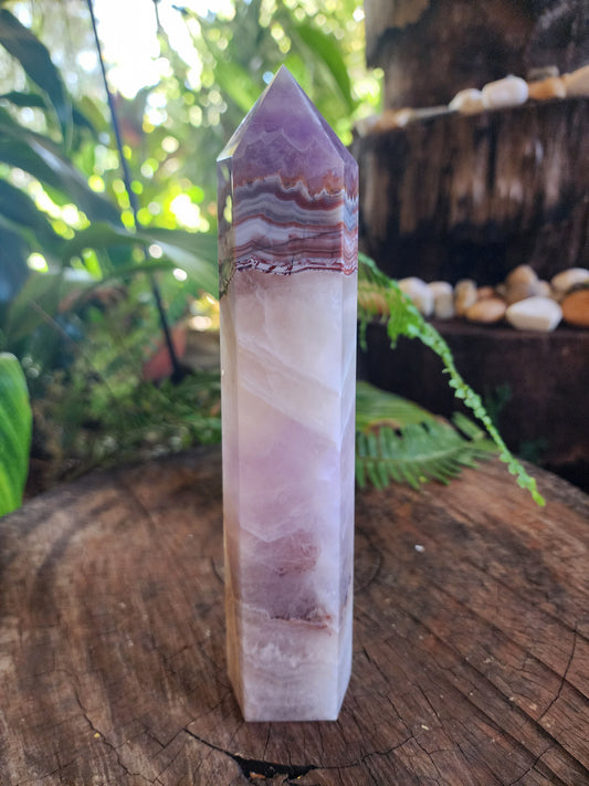 Large Amethyst Lace Agate Tower Point 20cm