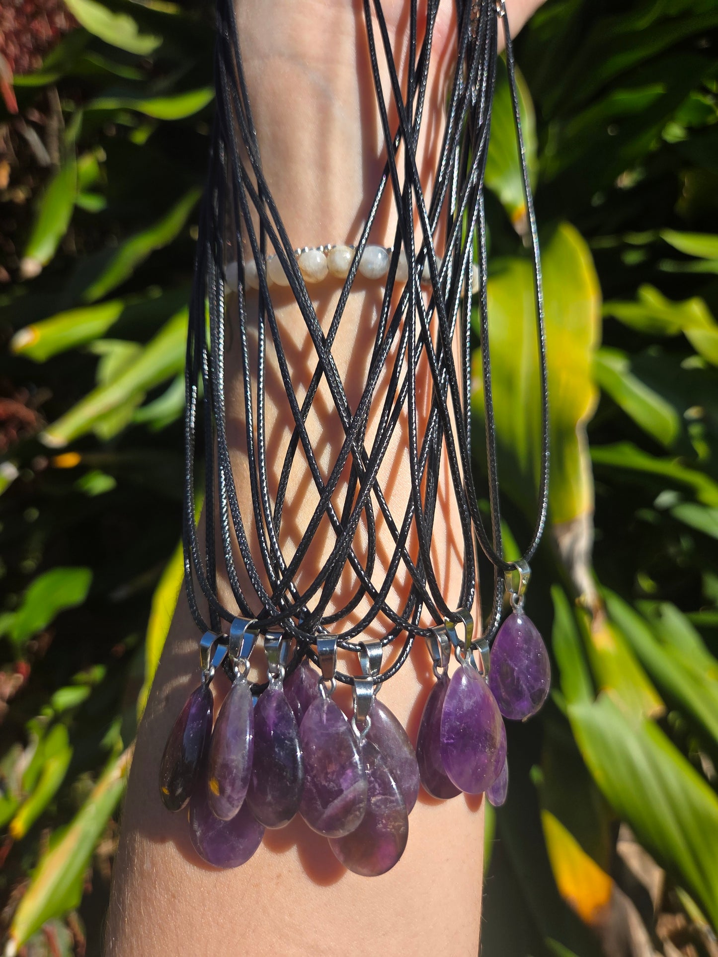 Amethyst Teardrop Pendant Necklace