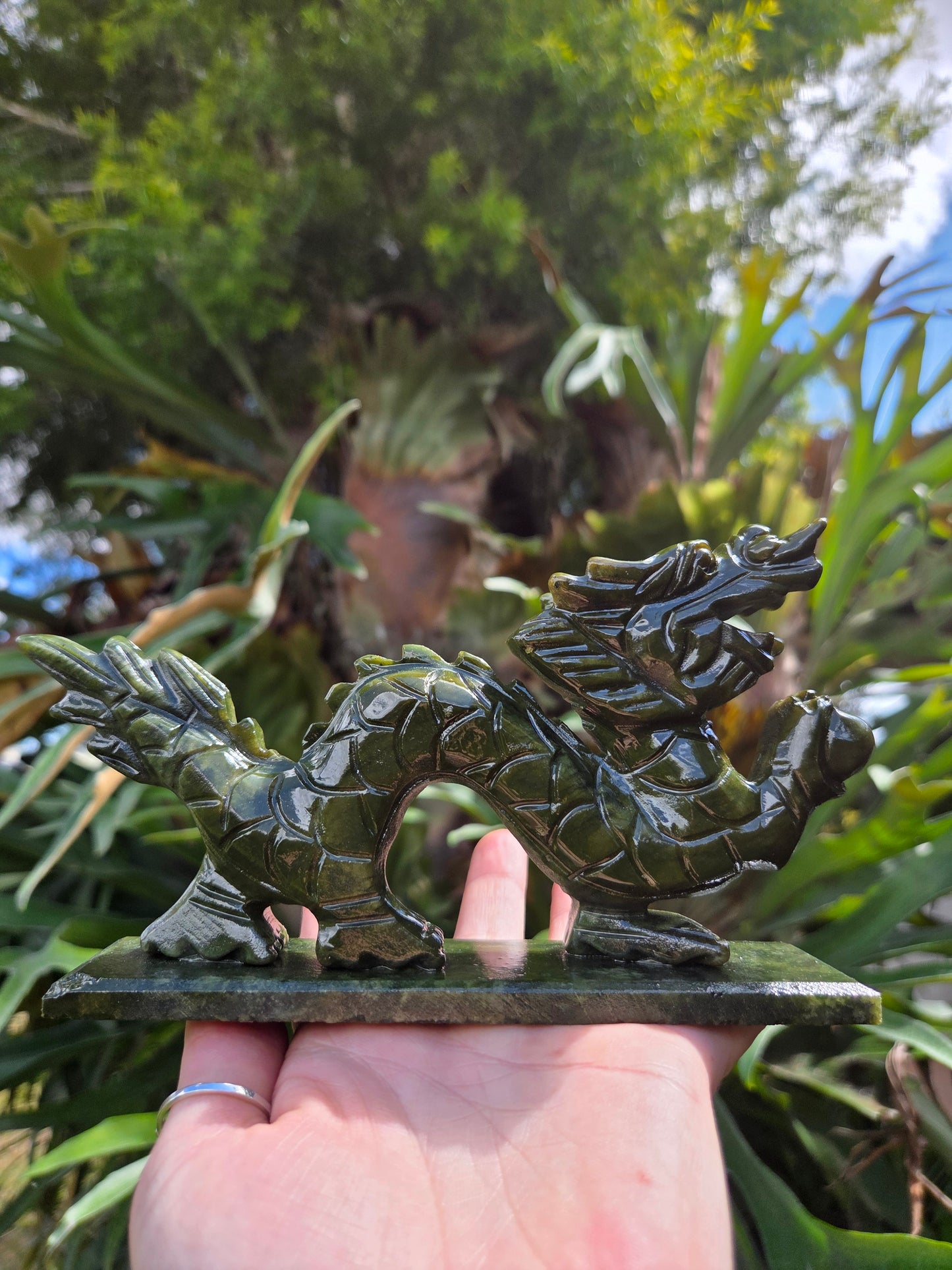 Nephrite Jade Dragon Carving