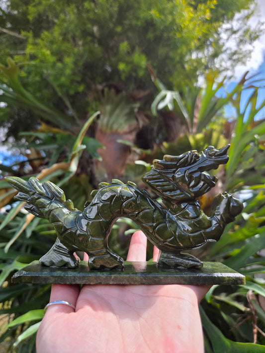 Nephrite Jade Dragon Carving