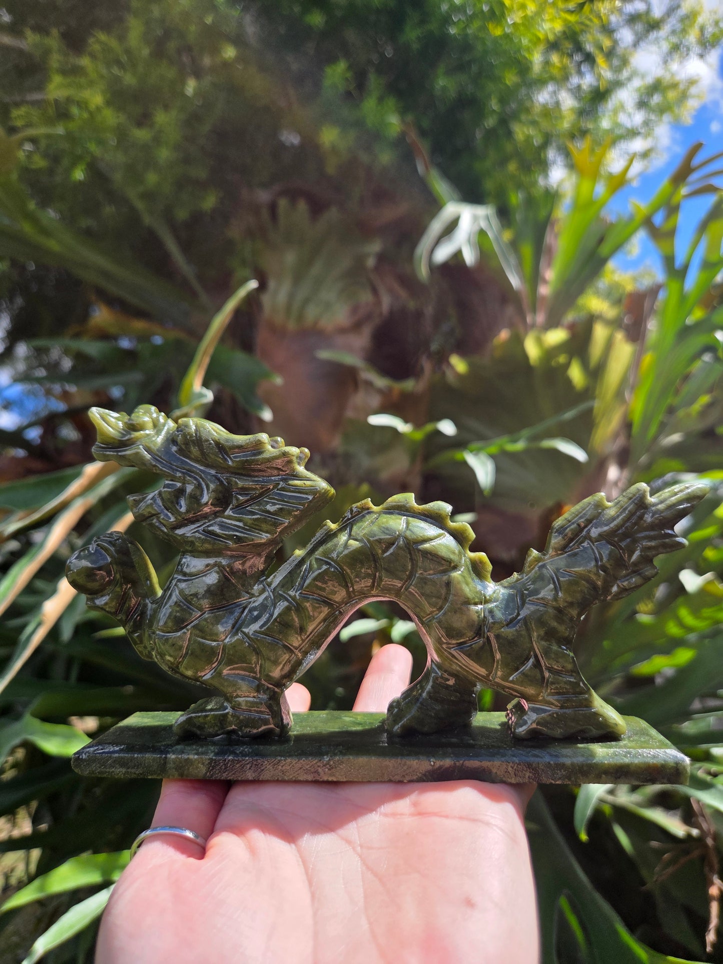Nephrite Jade Dragon Carving