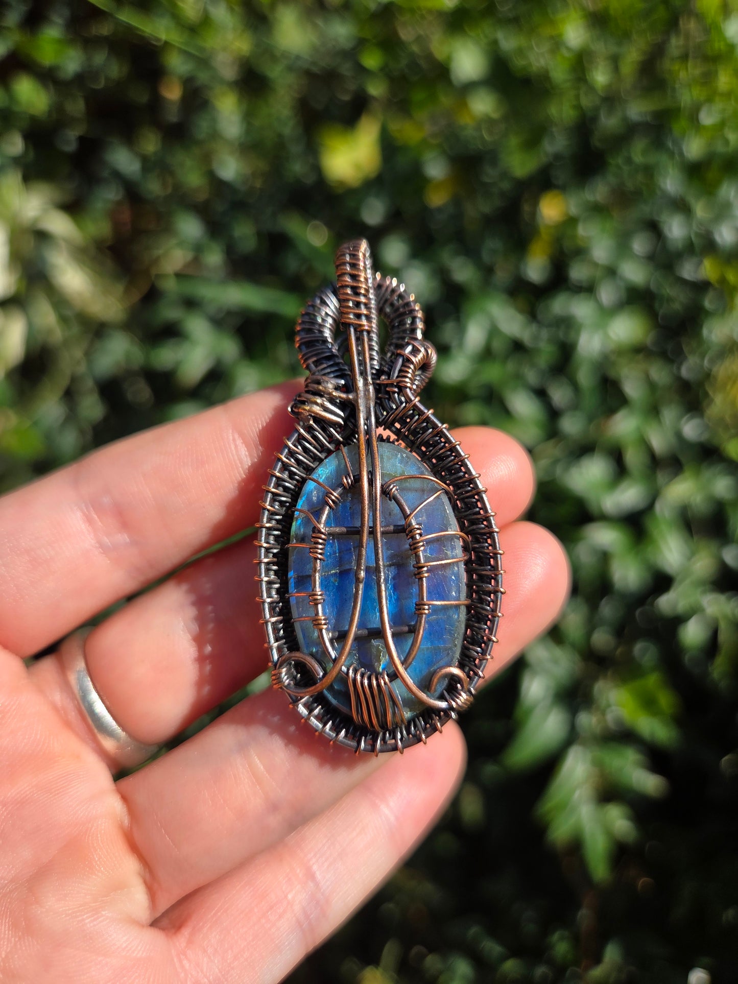 Labradorite Copper Wire Wrapped Tree of Life Pendant Necklace