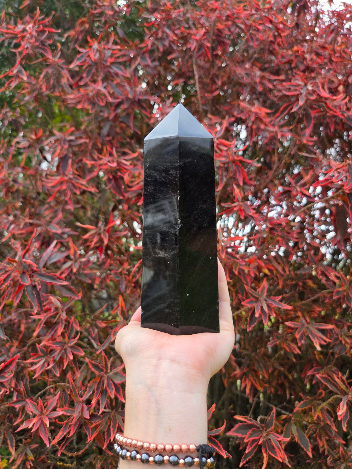 Large Black Obsidian Tower Point 1183g